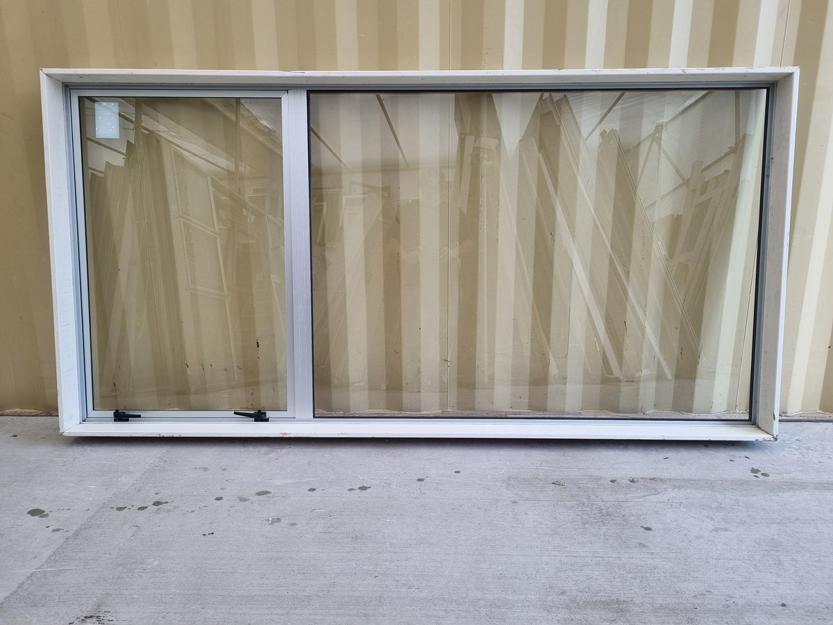 Aluminium Window Silver 2400 W  x 1200 H [#5034] Joinery Recycle