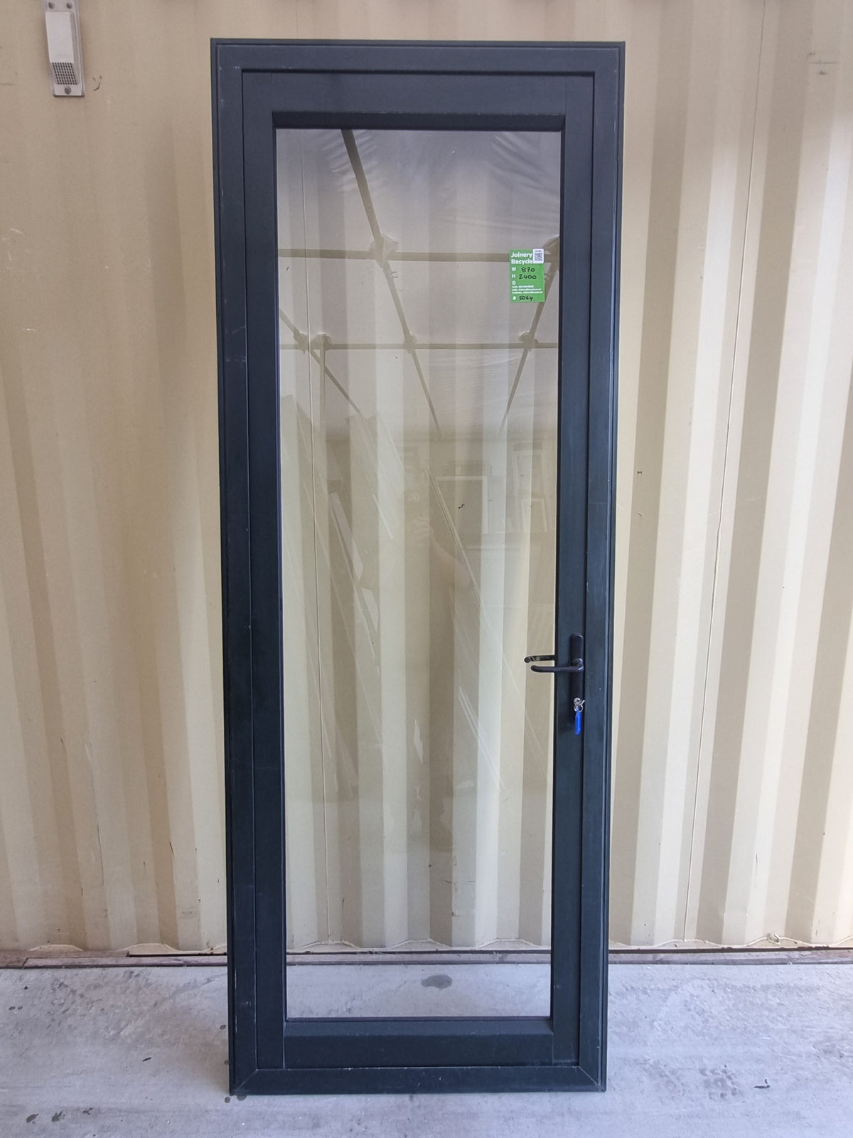 Aluminium & Glass Single Door 870 W x 2400 H  [#5064  SF] Joinery Recycle