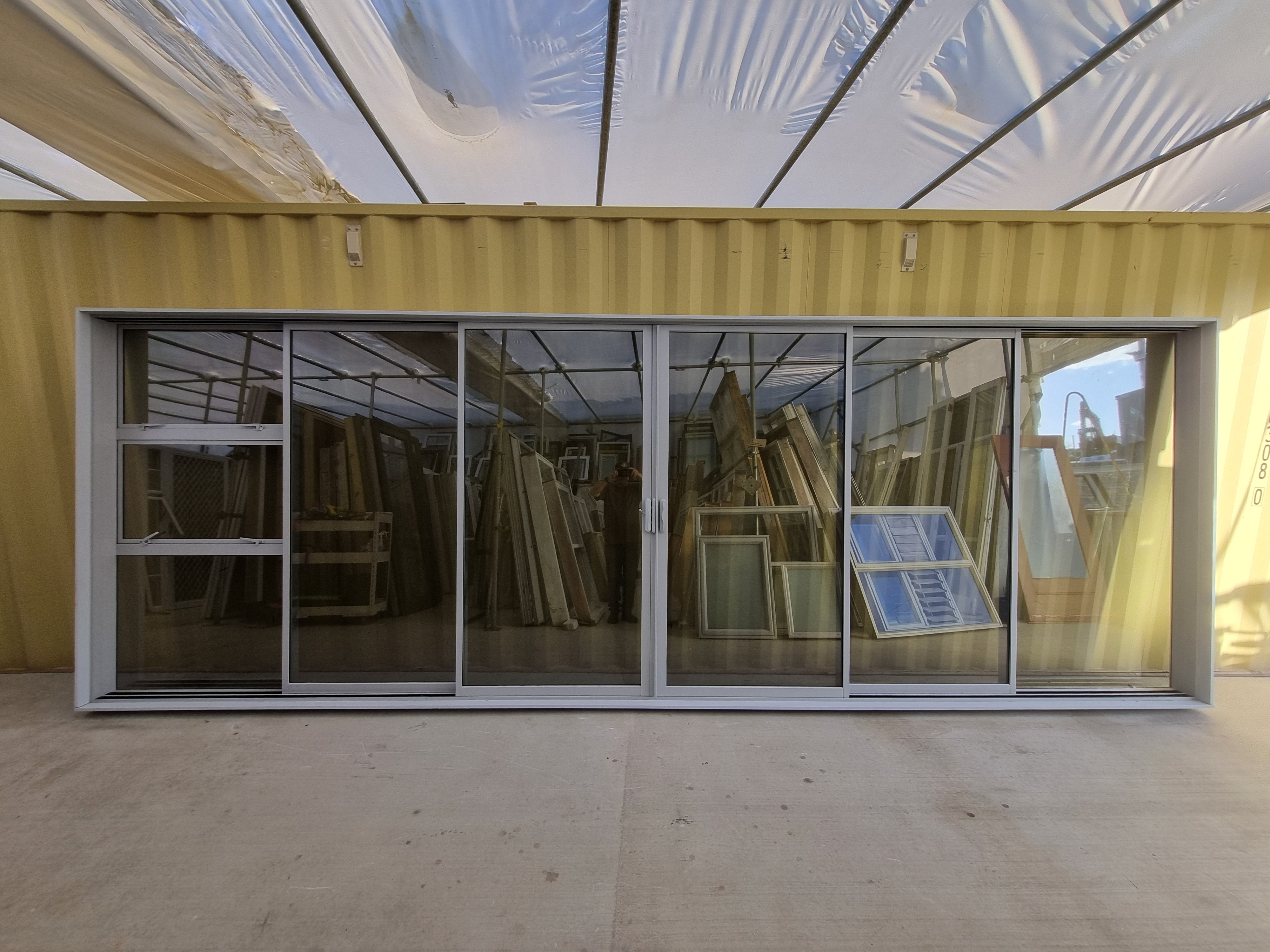 Double Door RANCH SLIDER Silver 5920 W x 2070 H [# 5064] Joinery Recycle