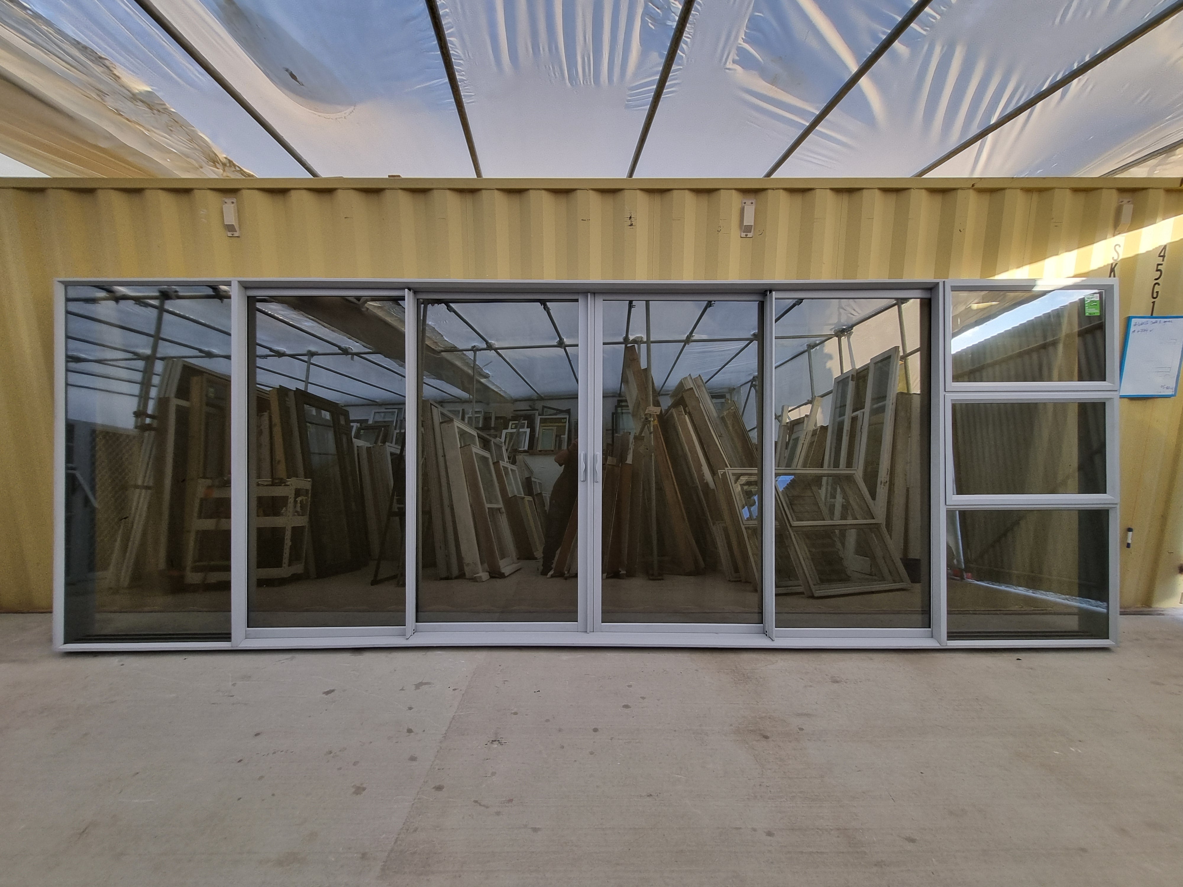 Double Door RANCH SLIDER Silver 5920 W x 2070 H [# 5064] Joinery Recycle