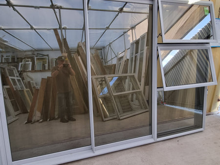 Double Door RANCH SLIDER Silver 5920 W x 2070 H [# 5064] Joinery Recycle