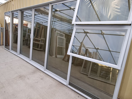 Double Door RANCH SLIDER Silver 5920 W x 2070 H [# 5064] Joinery Recycle
