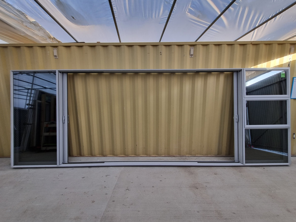 Double Door RANCH SLIDER Silver 5920 W x 2070 H [# 5064] Joinery Recycle