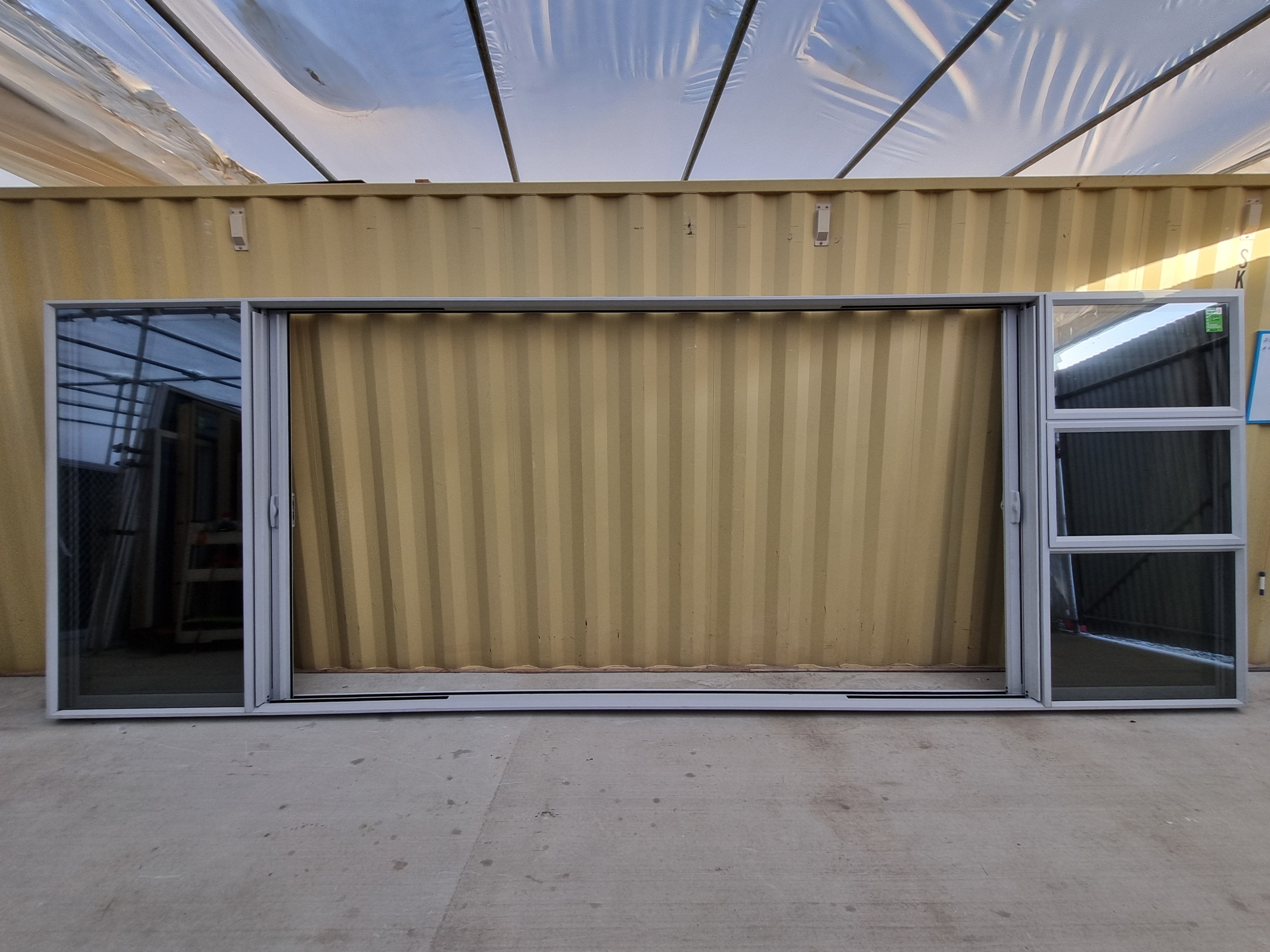 Double Door RANCH SLIDER Silver 5920 W x 2070 H [# 5064] Joinery Recycle