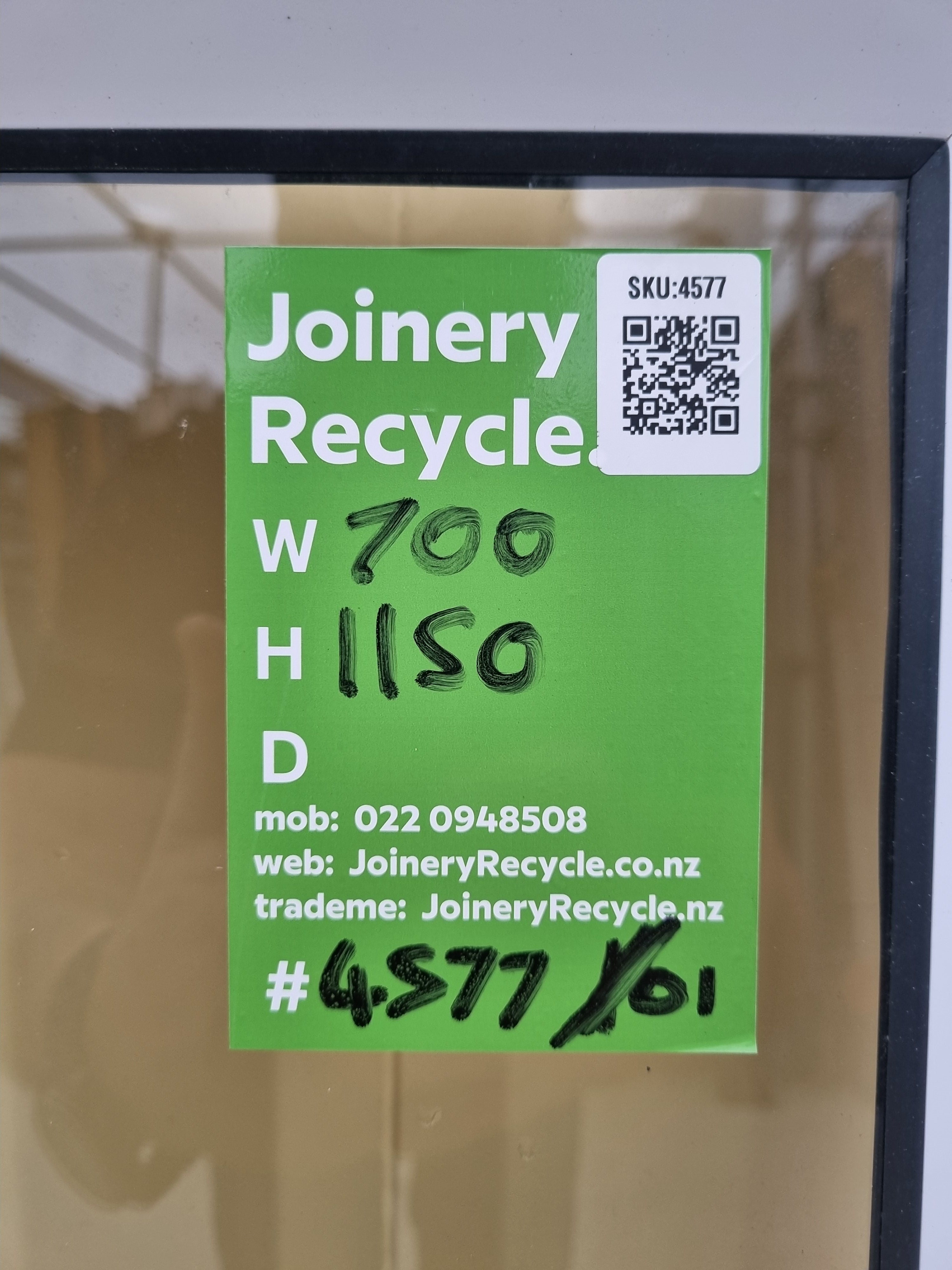 Aluminium Window White  700 W  x  1150 H  [#4577/01] Joinery Recycle
