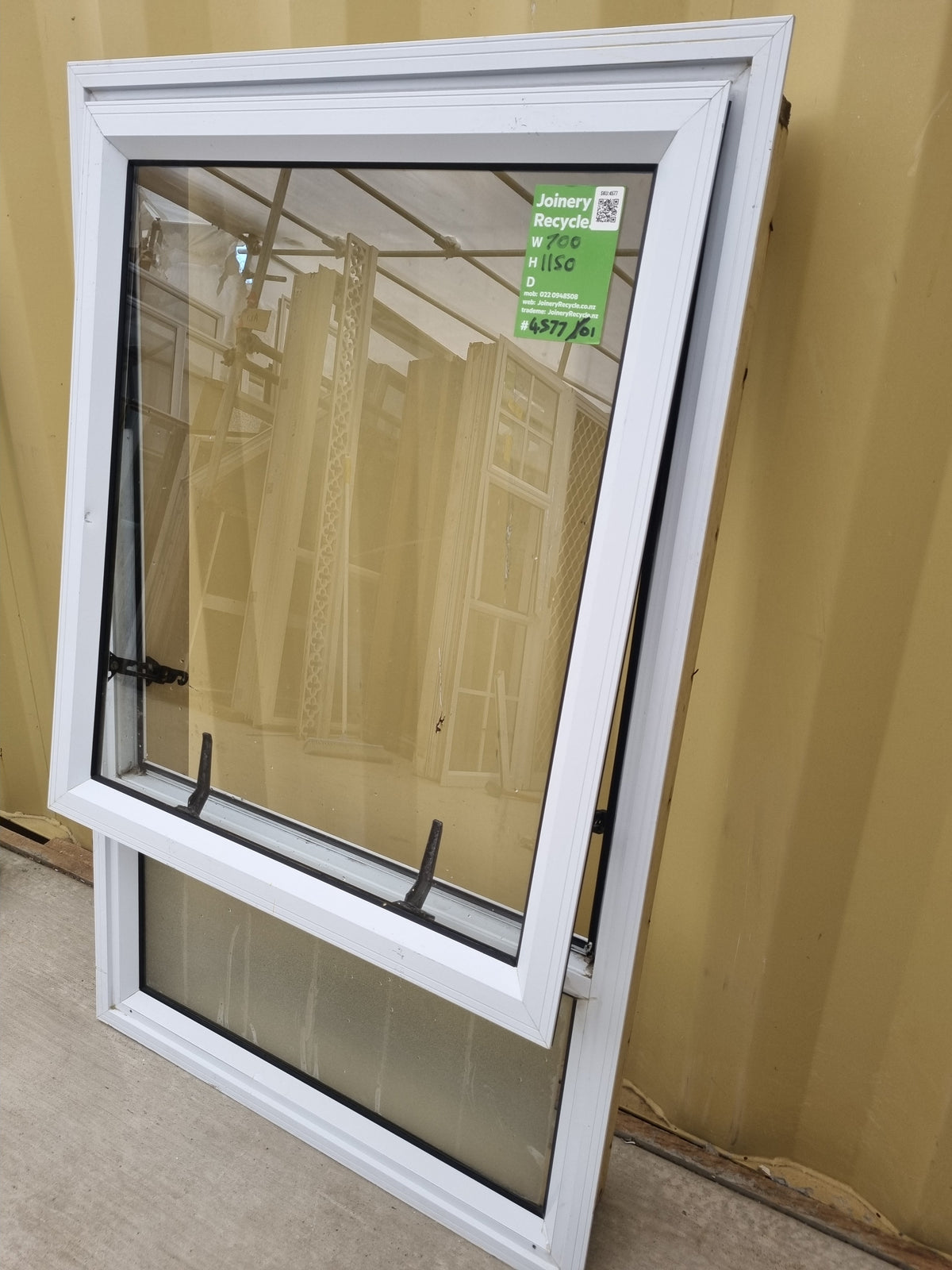 Aluminium Window White  700 W  x  1150 H  [#4577/01] Joinery Recycle
