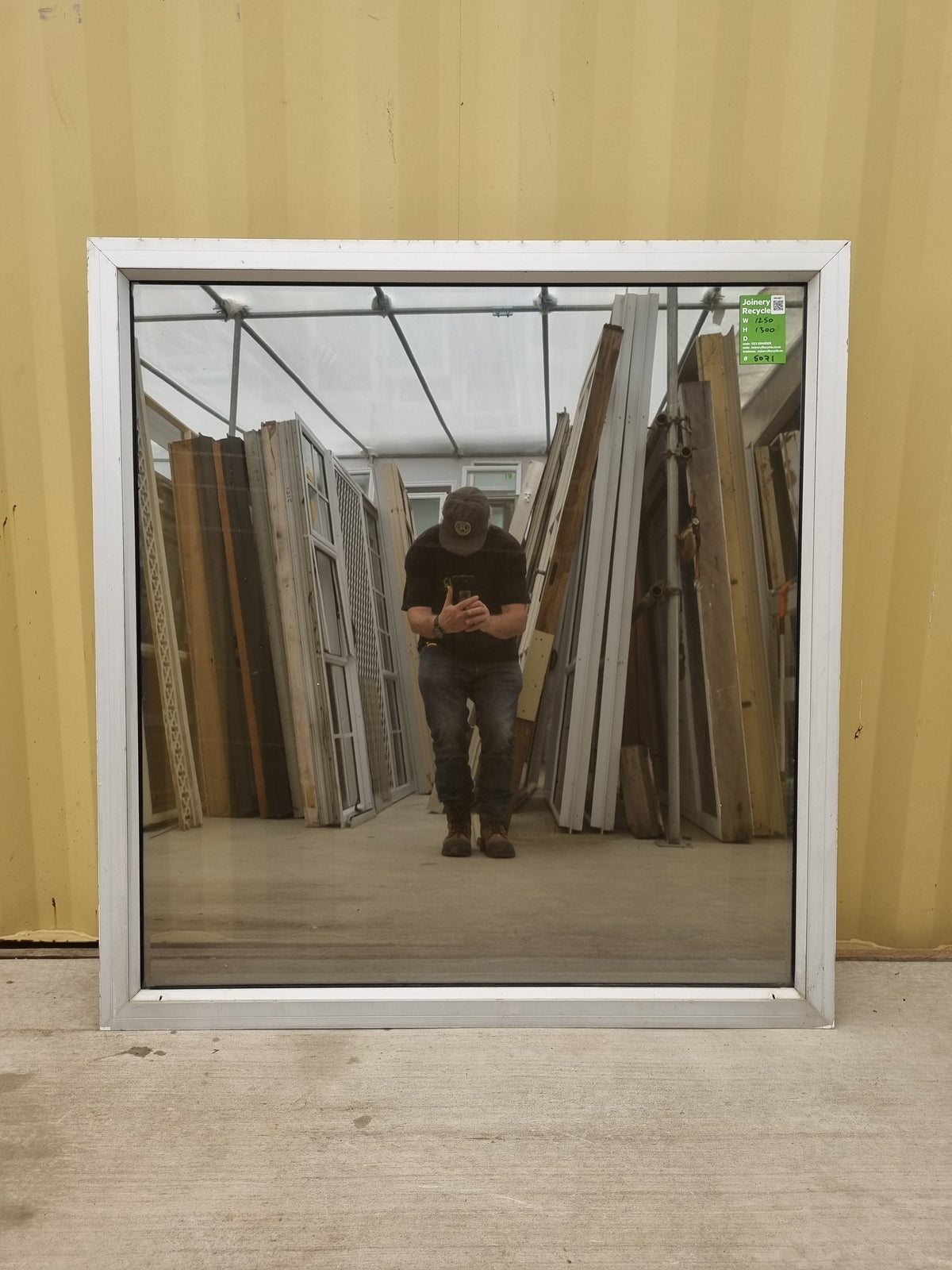 Aluminium Window Silver  1250 W  x 1300 H  [#5071] Joinery Recycle