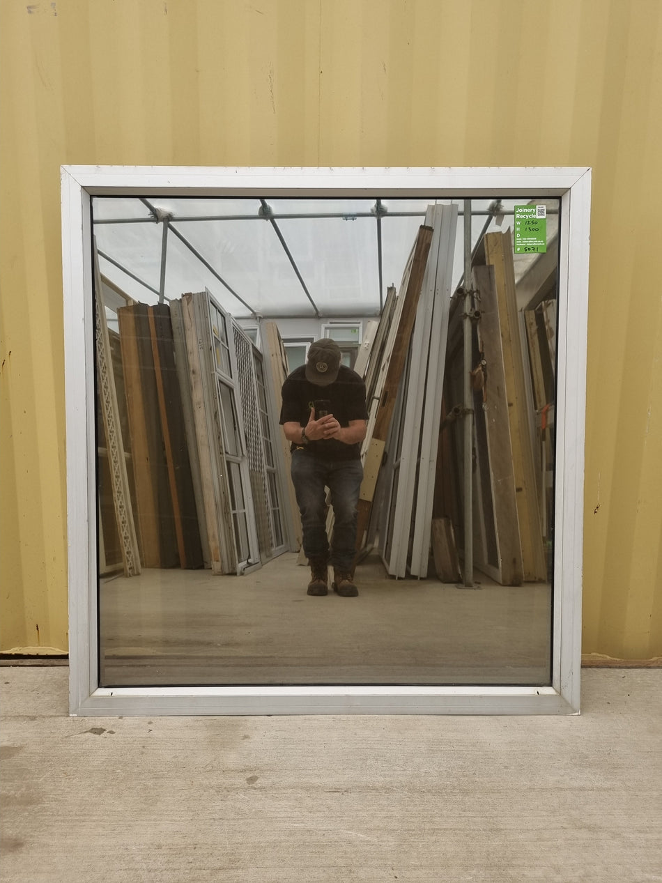 Aluminium Window Silver  1250 W  x 1300 H  [#5071] Joinery Recycle