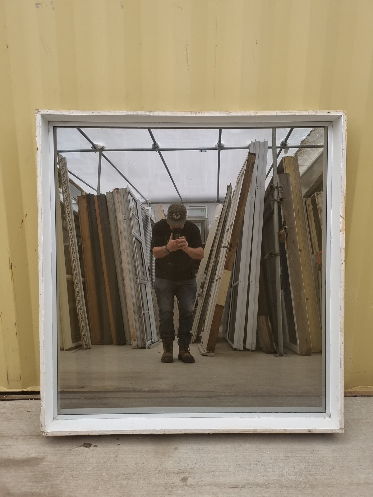 Aluminium Window Silver  1250 W  x 1300 H  [#5071] Joinery Recycle