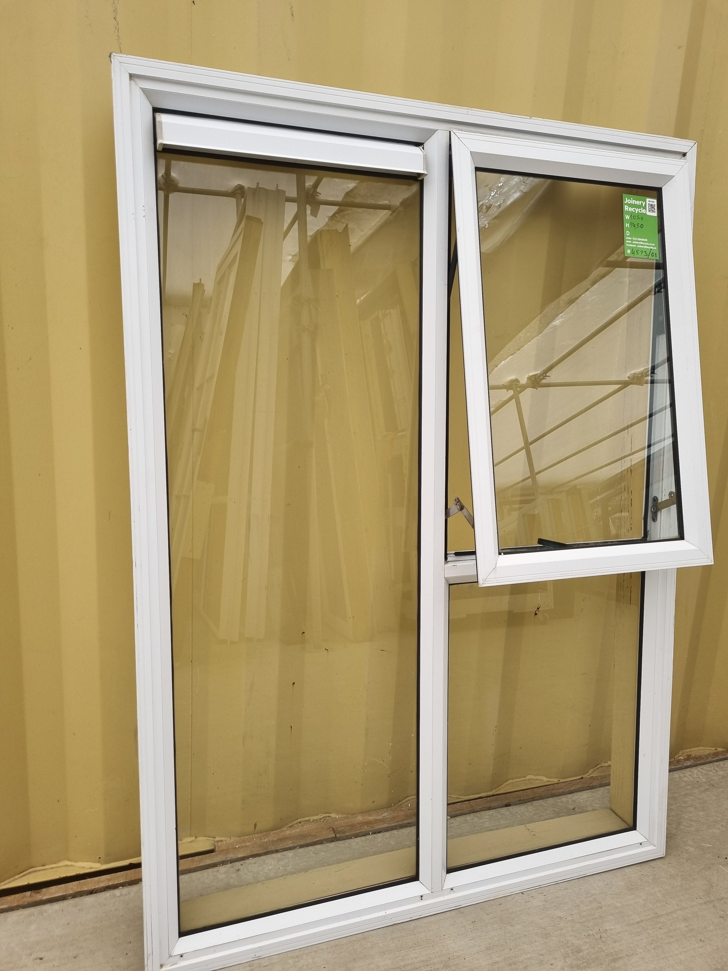 Aluminium Window White  1050 W  x  1450 H  [#4573/01 ] Joinery Recycle