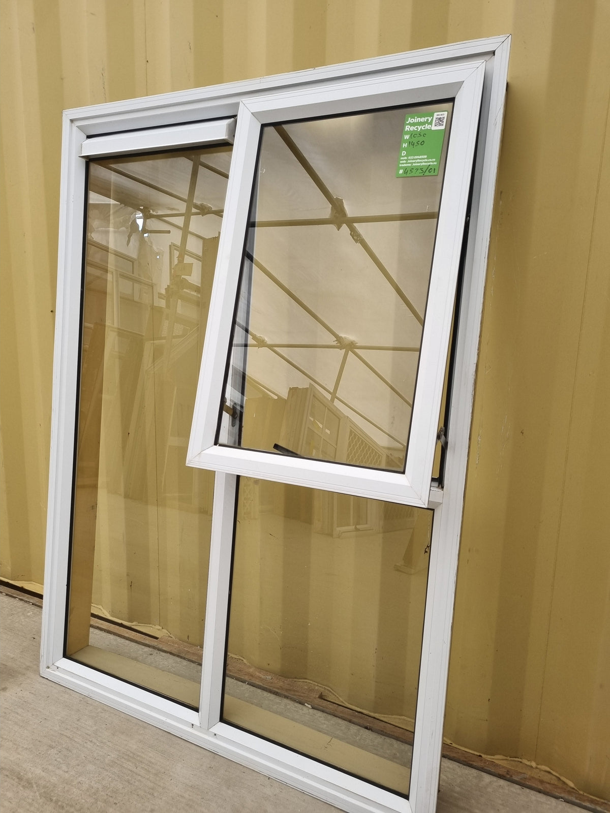 Aluminium Window White  1050 W  x  1450 H  [#4573/01 ] Joinery Recycle