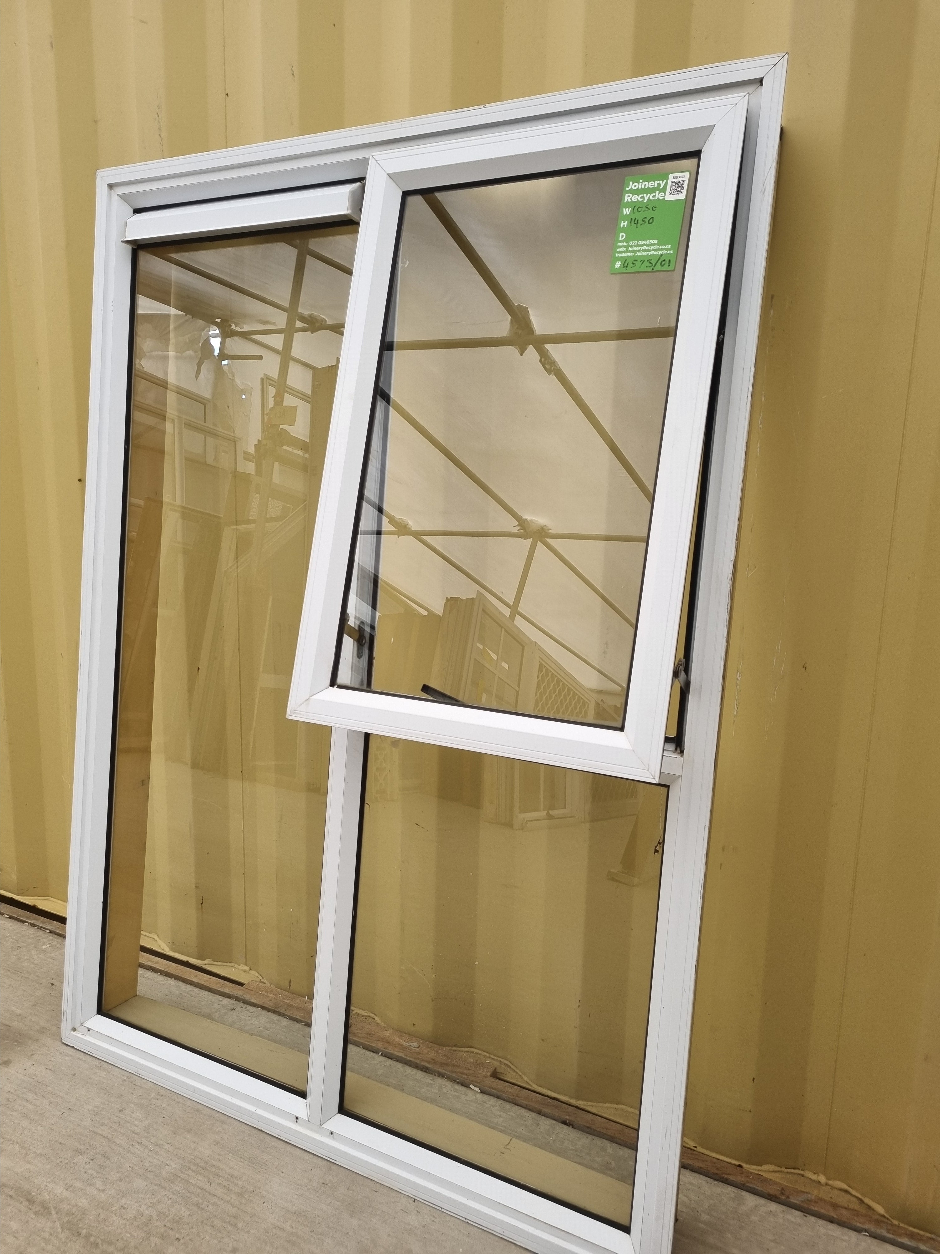 Aluminium Window White  1050 W  x  1450 H  [#4573/01 ] Joinery Recycle