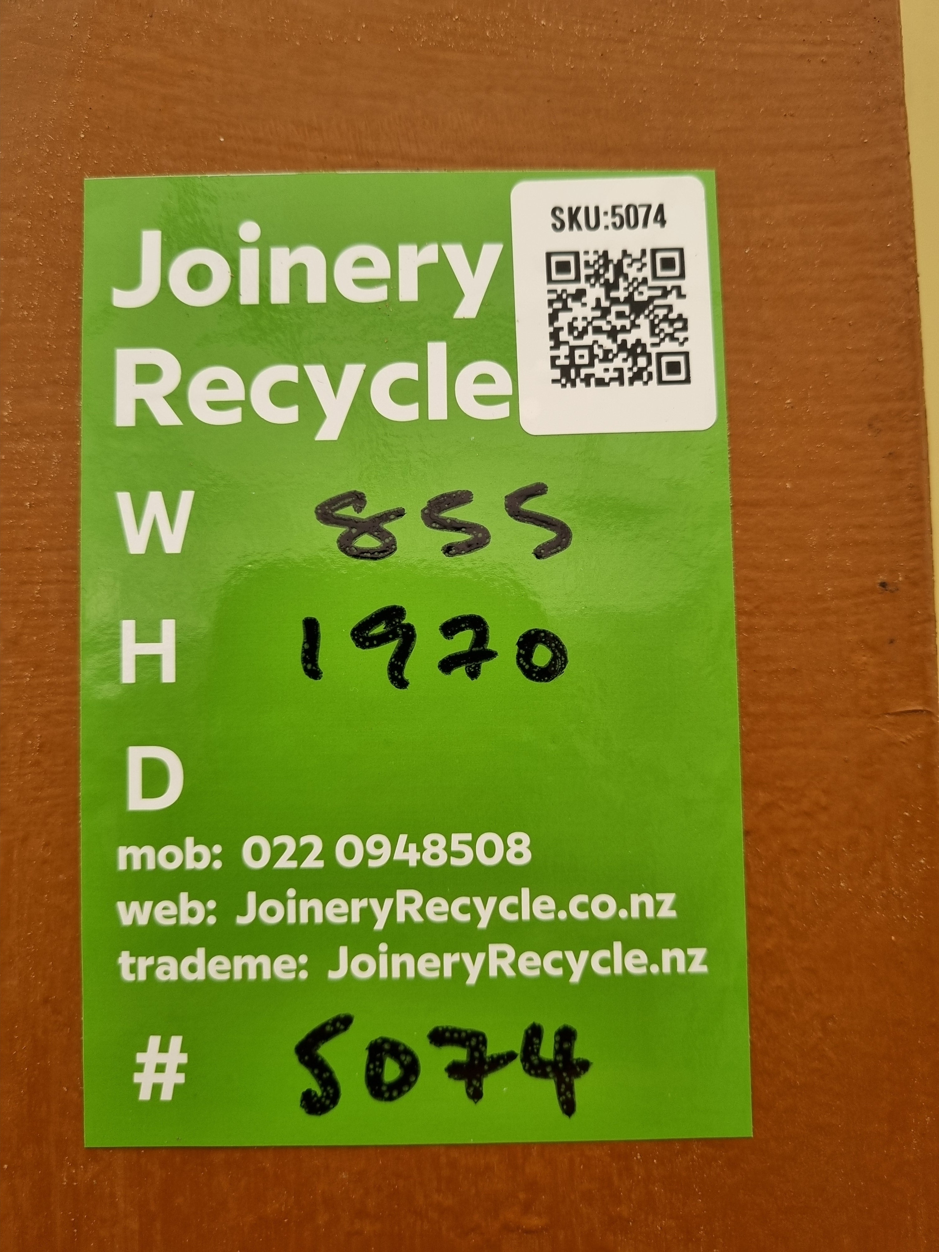 Wood and Glass Single Door Leaf  855 W x  1970 H [#5074] Joinery Recycle
