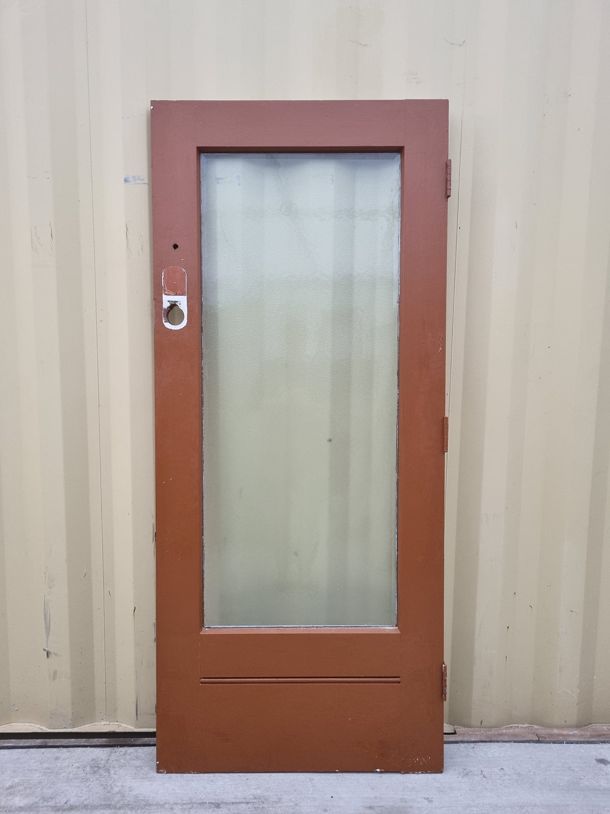Wood and Glass Single Door Leaf  855 W x  1970 H [#5074] Joinery Recycle