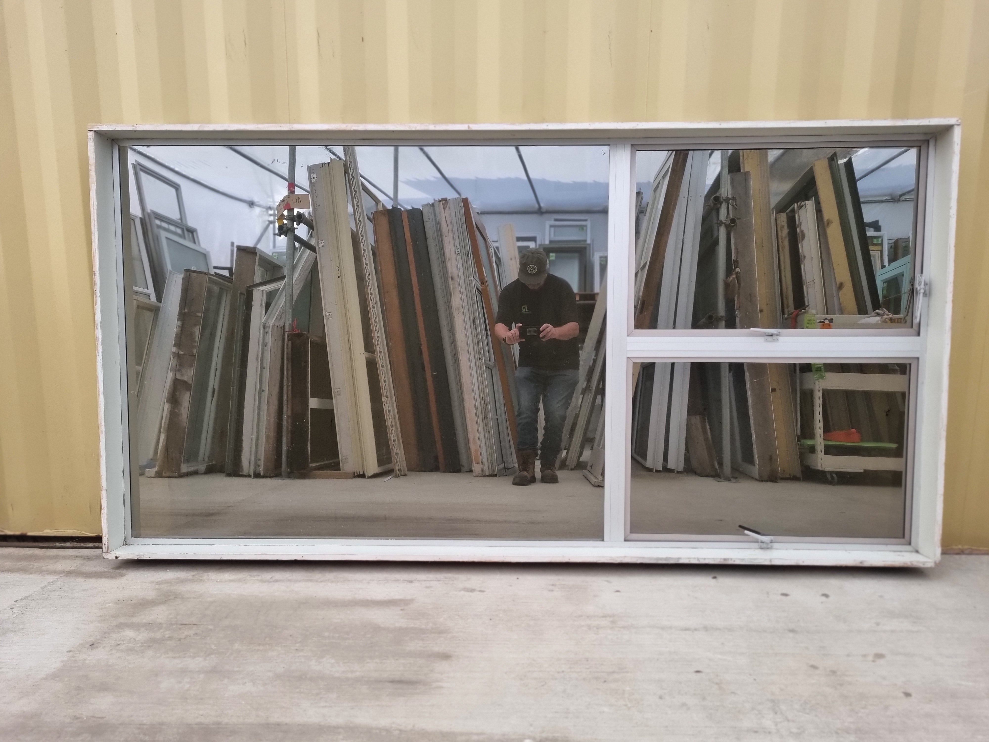 Aluminium Window Grey 2530 W  x 1310 H [#5075] Joinery Recycle