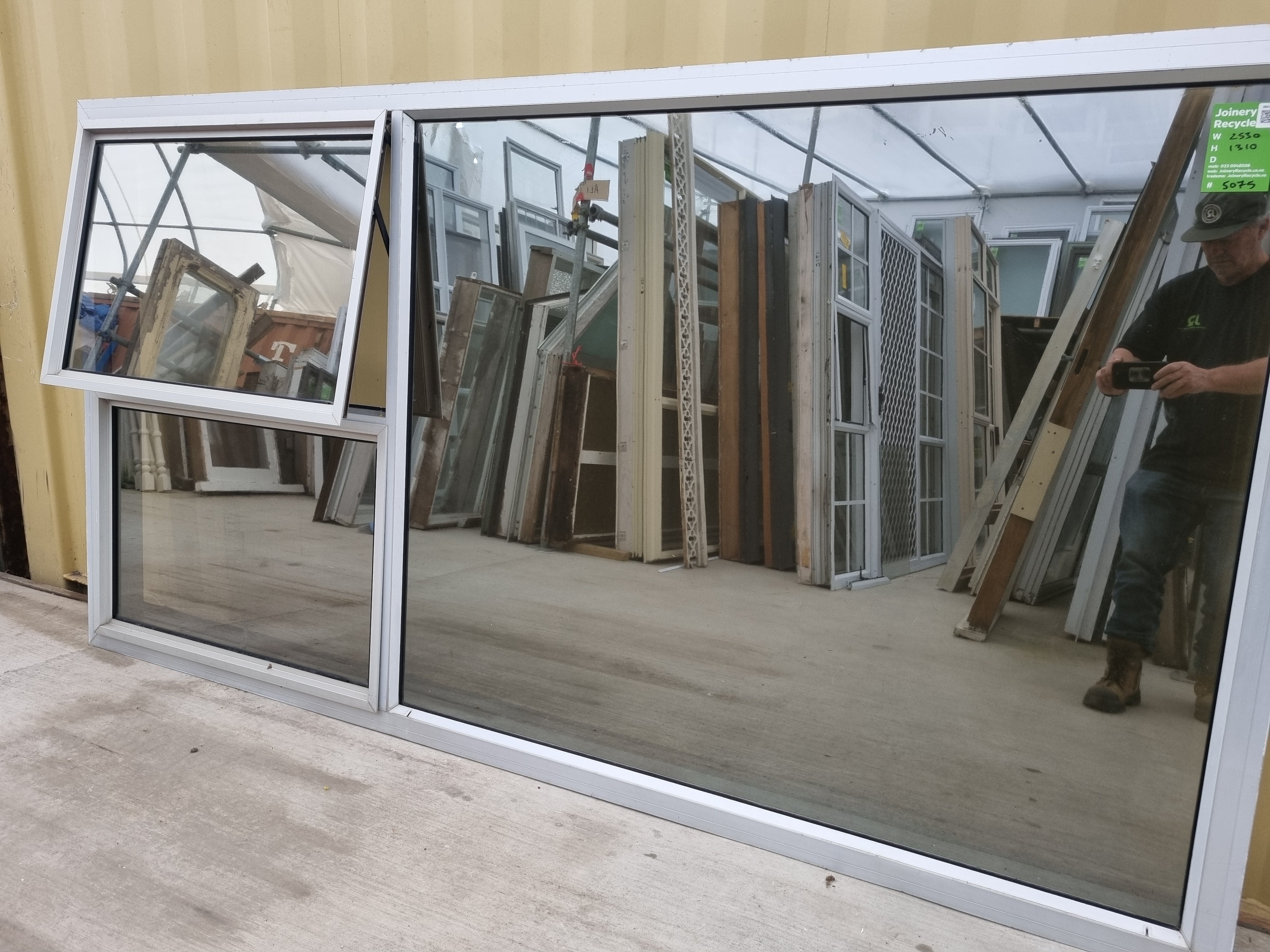 Aluminium Window Grey 2530 W  x 1310 H [#5075] Joinery Recycle
