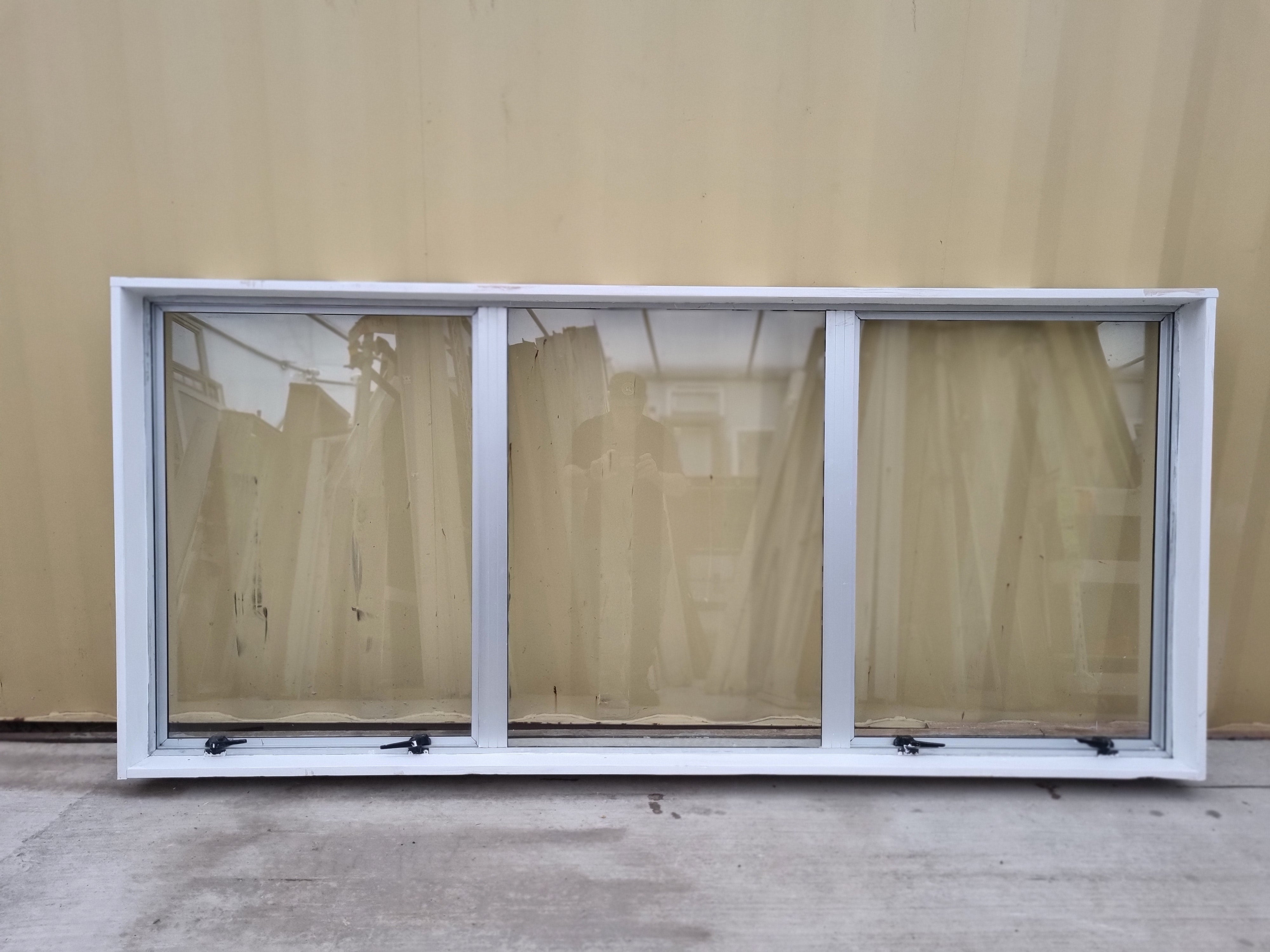 Aluminium Window Silver  2200 W  x 1000 H [#5077  SF MA] Joinery Recycle