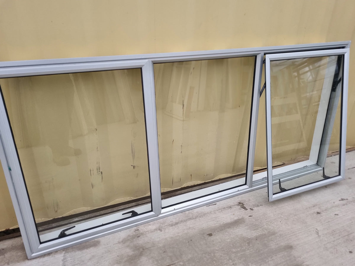 Aluminium Window Silver  2200 W  x 1000 H [#5077  SF MA] Joinery Recycle