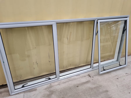 Aluminium Window Silver  2200 W  x 1000 H [#5077  SF MA] Joinery Recycle