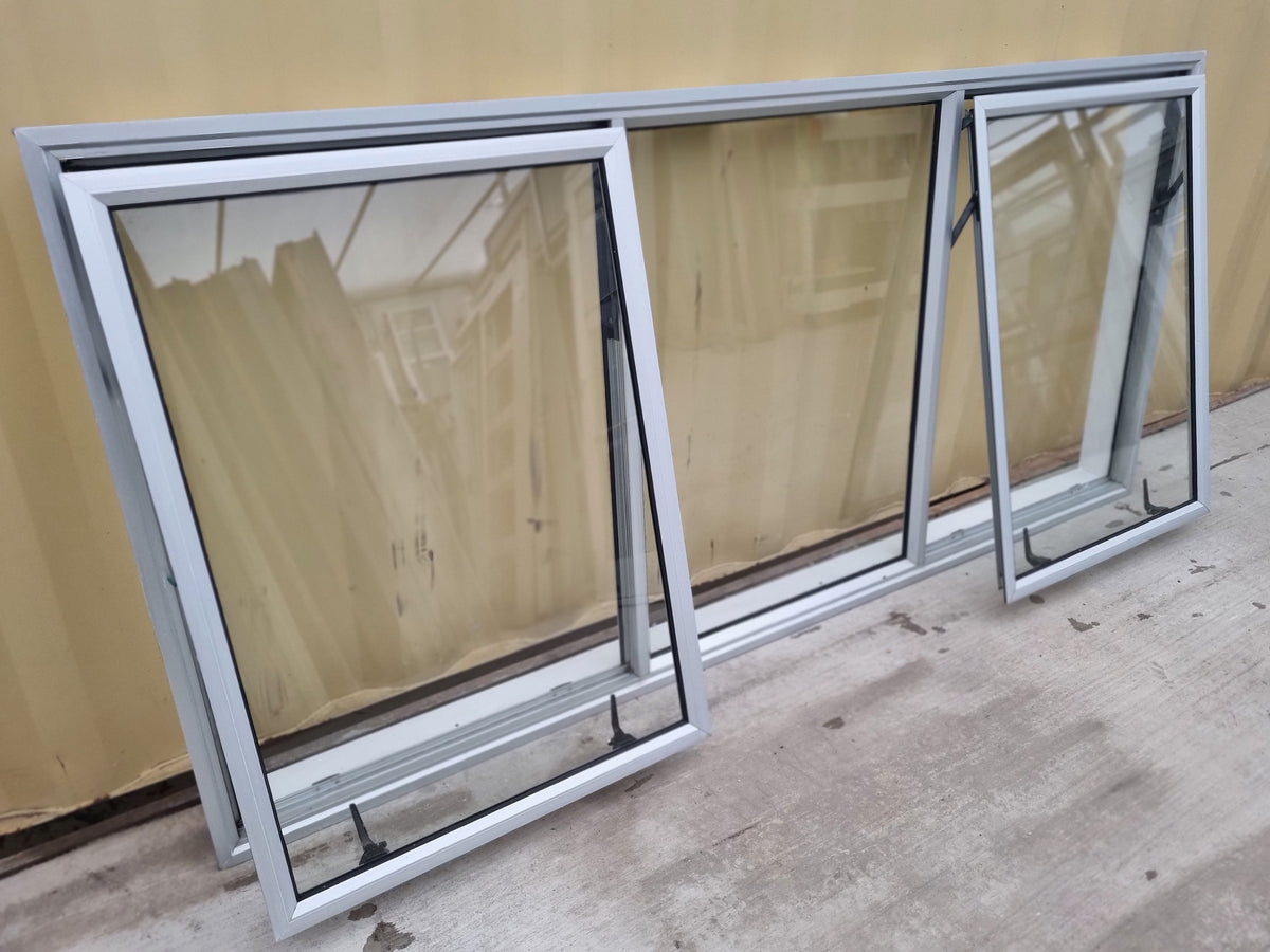 Aluminium Window Silver  2200 W  x 1000 H [#5077  SF MA] Joinery Recycle