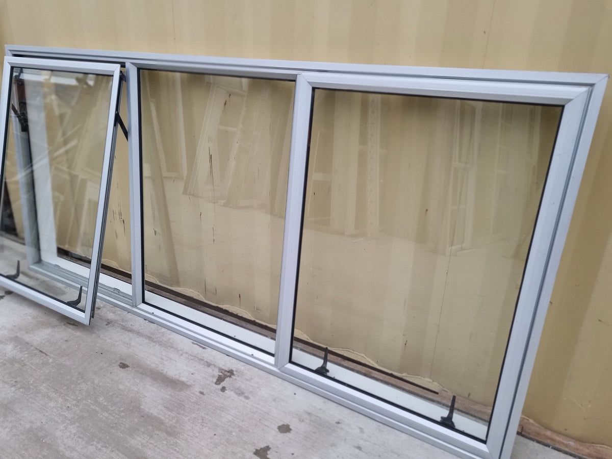 Aluminium Window Silver  2200 W  x 1000 H [#5077  SF MA] Joinery Recycle