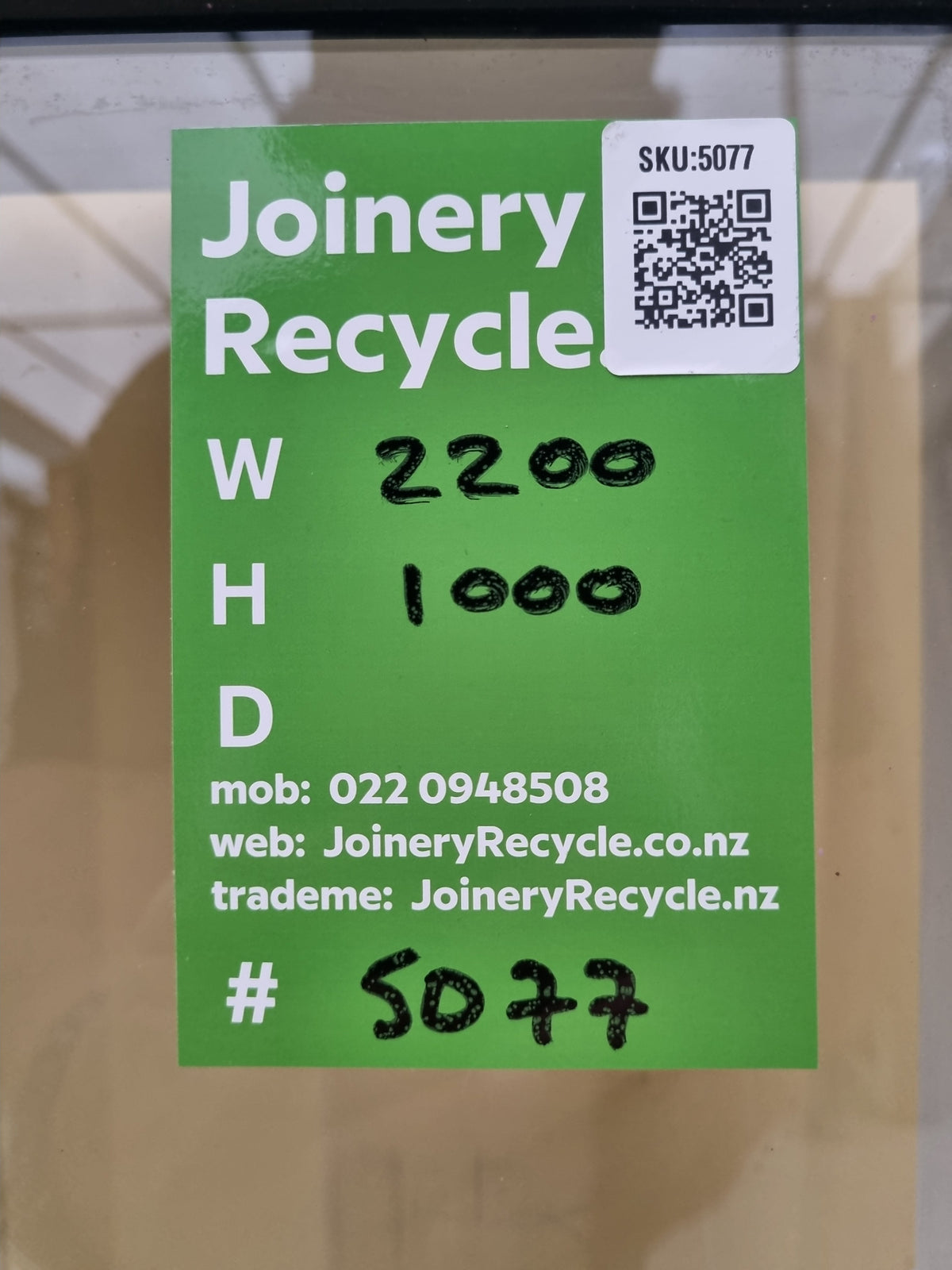 Aluminium Window Silver  2200 W  x 1000 H [#5077  SF MA] Joinery Recycle