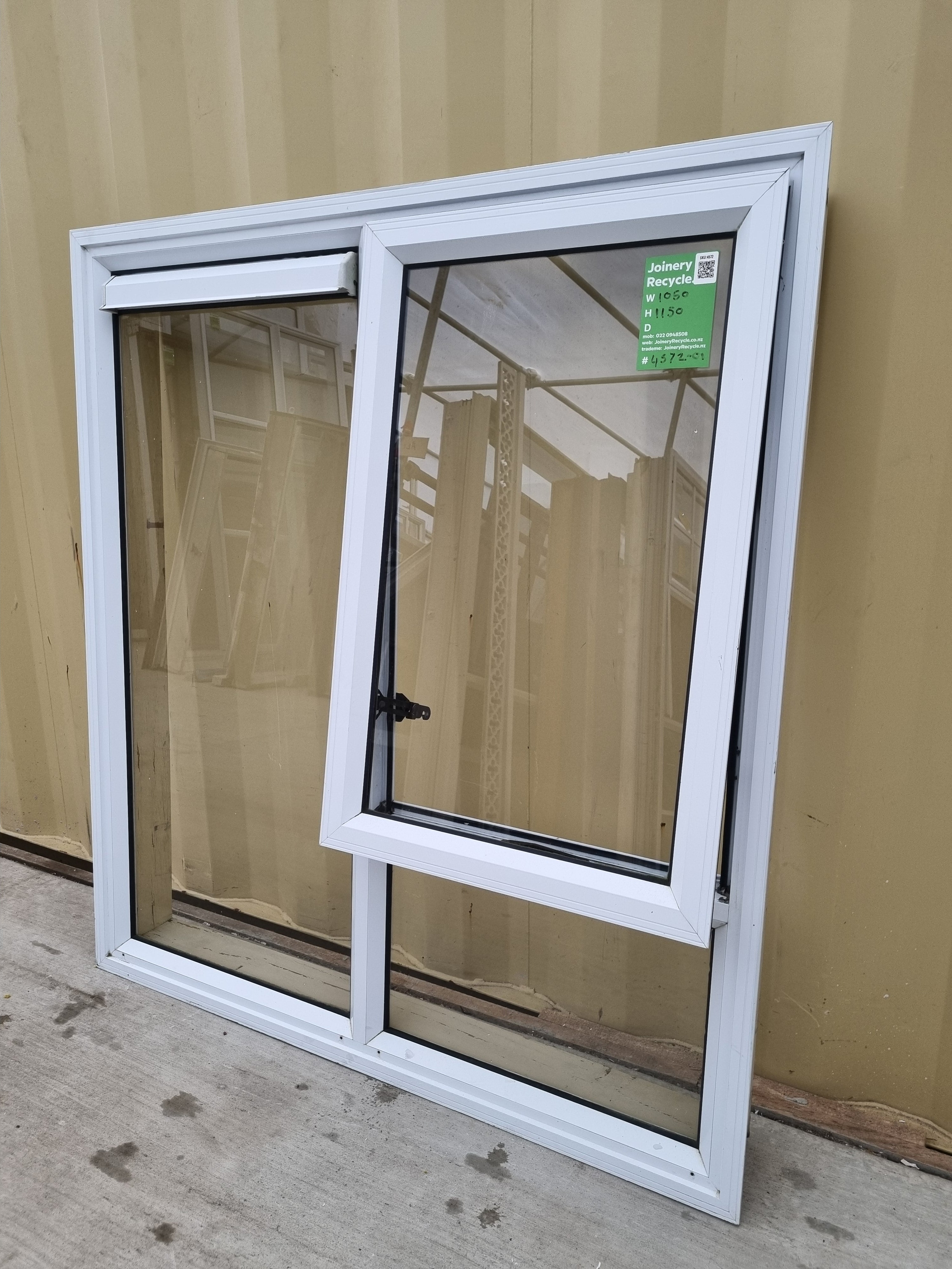 Aluminium Window White   1050 W  x  1150 H  [#4572-01] Joinery Recycle