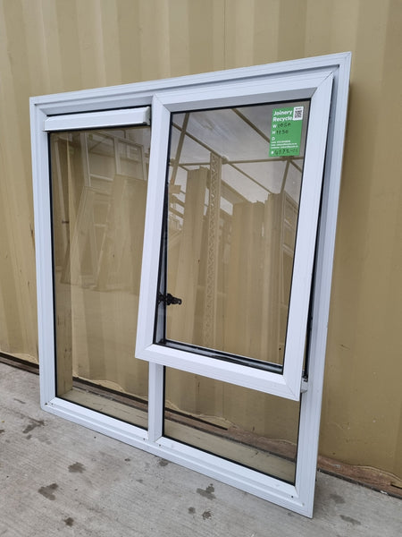 Aluminium Window White   1050 W  x  1150 H  [#4572-01] Joinery Recycle