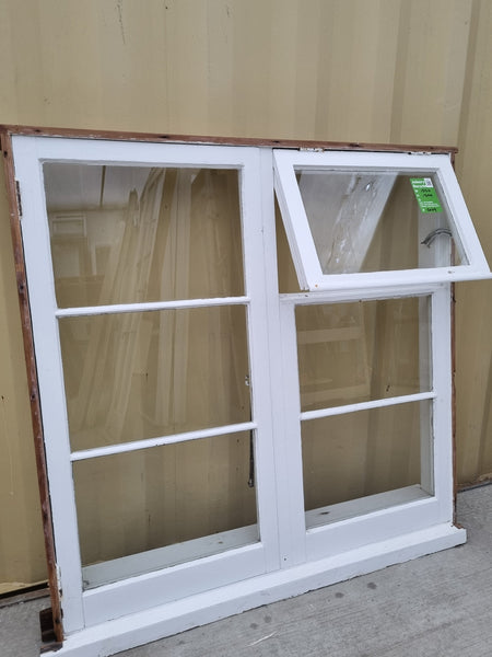 Wooden Window 1330 W x  1300 H [#5079] Joinery Recycle