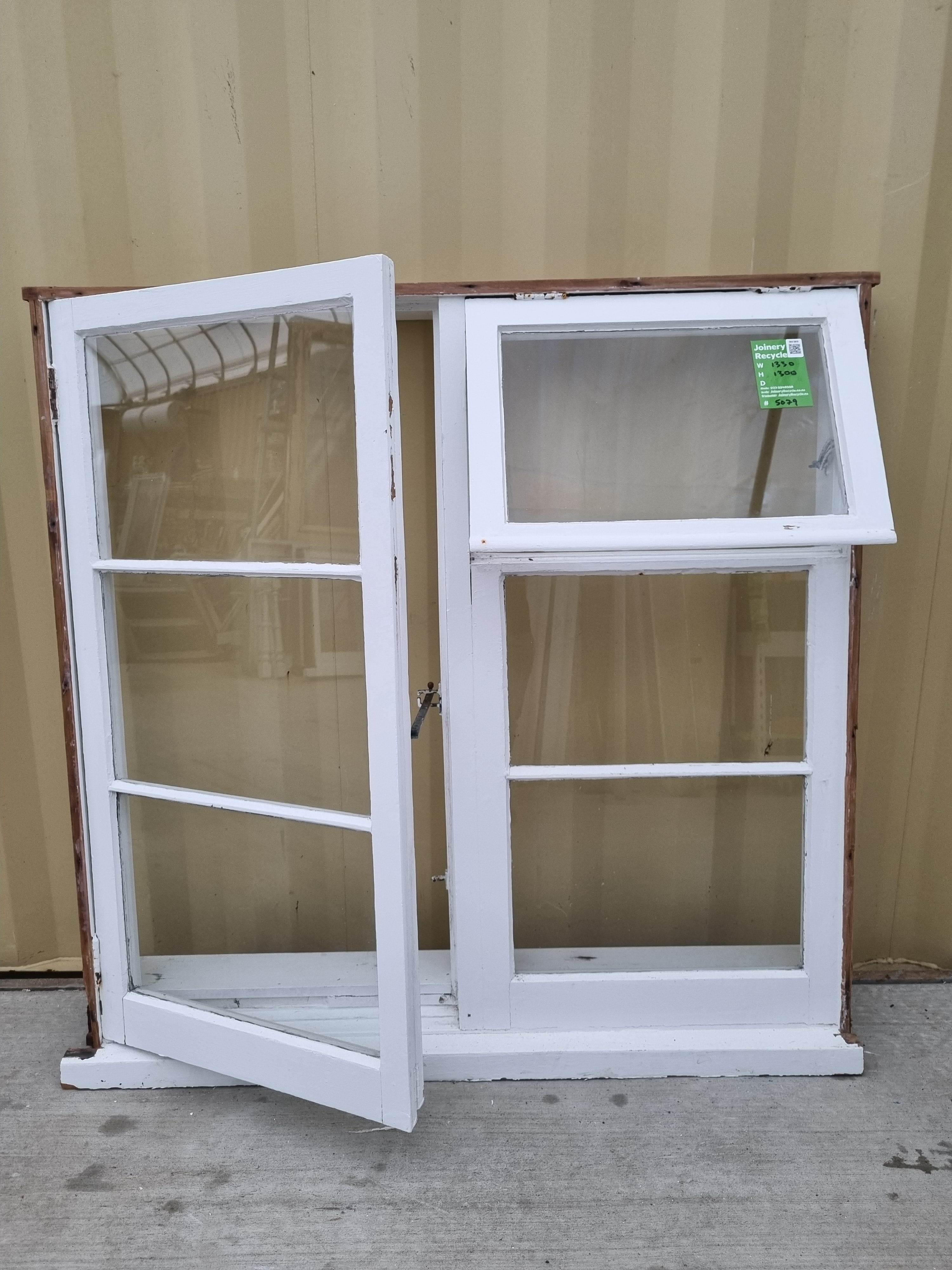 Wooden Window 1330 W x  1300 H [#5079] Joinery Recycle
