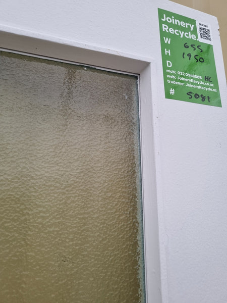 Wood and Glass Single Door Leaf  655 W x 1950 H [#5071] Joinery Recycle