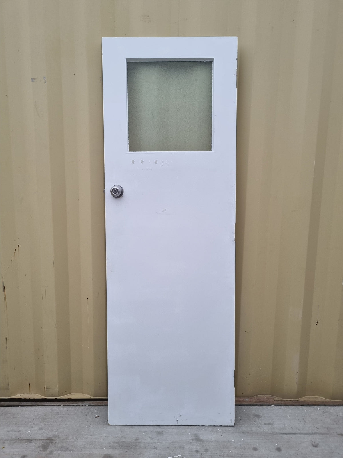 Wood and Glass Single Door Leaf  655 W x 1950 H [#5071] Joinery Recycle