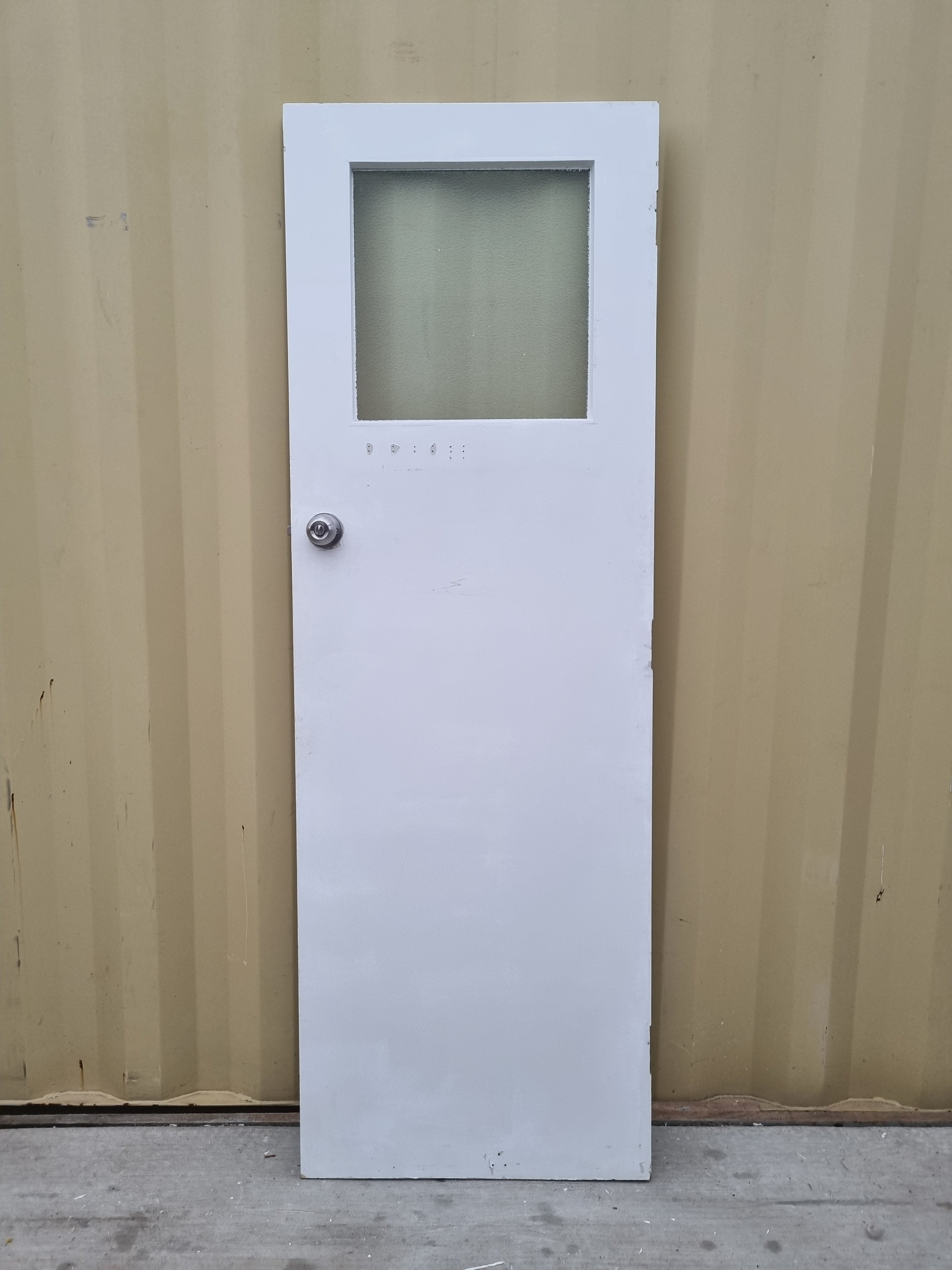 Wood and Glass Single Door Leaf  655 W x 1950 H [#5071] Joinery Recycle