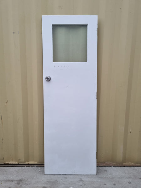 Wood and Glass Single Door Leaf  655 W x 1950 H [#5071] Joinery Recycle