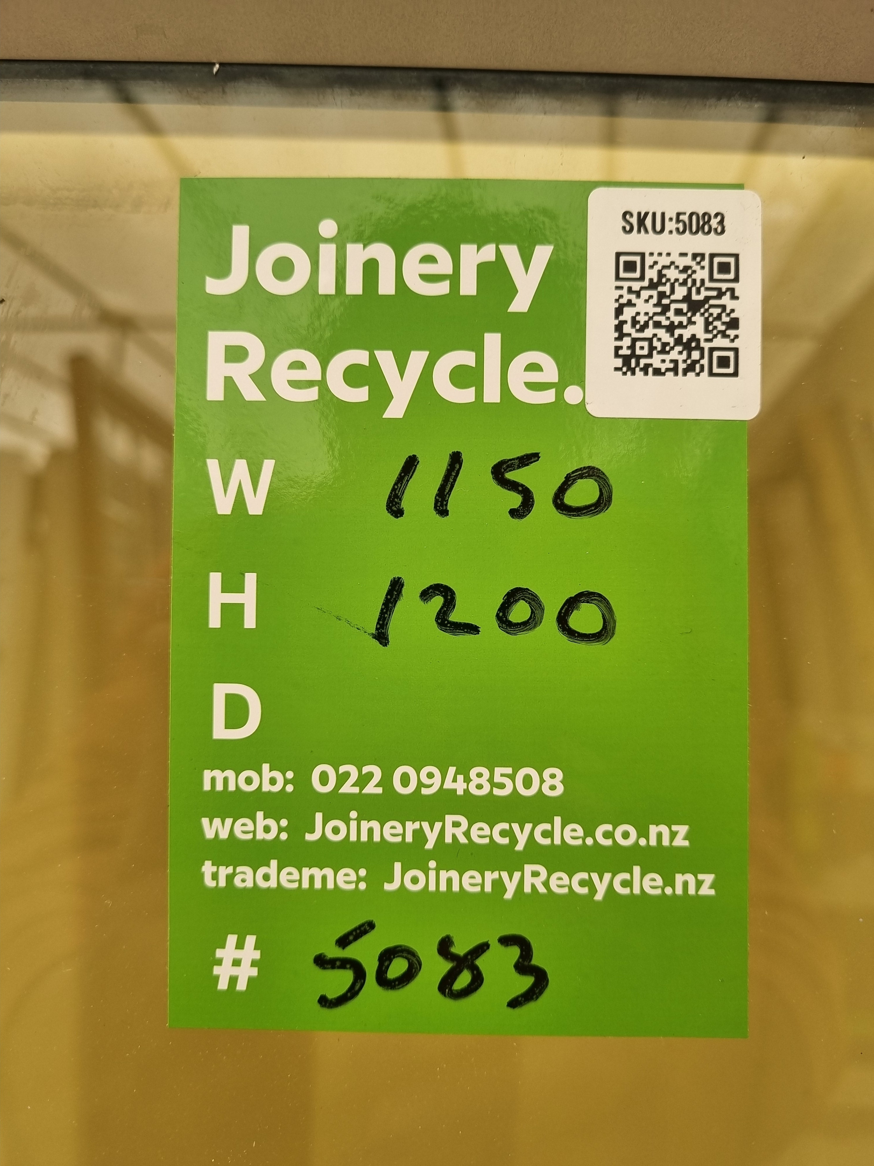 Aluminium Window Off White 1150 W  x  1200 H [#5083 SF] Joinery Recycle