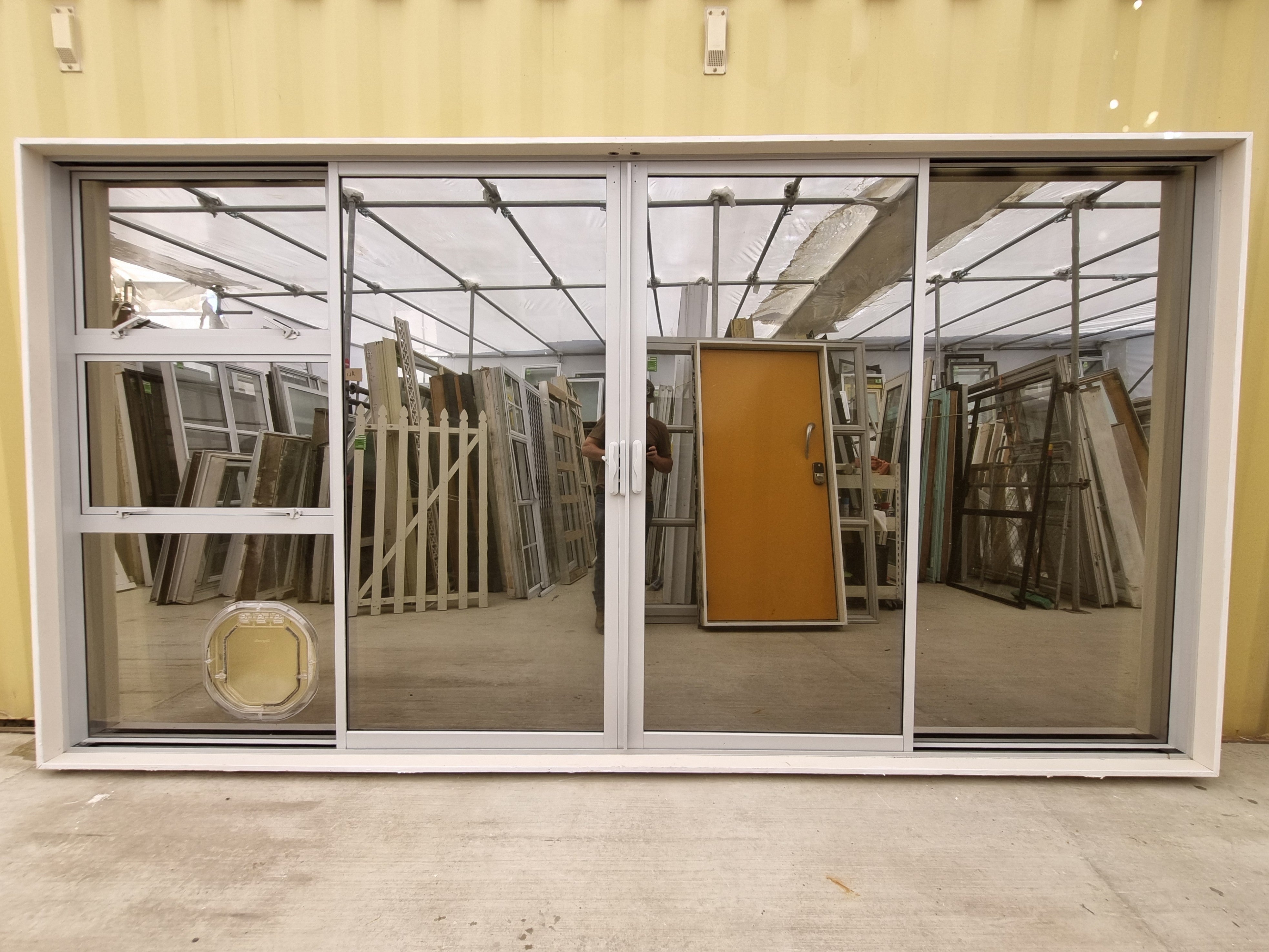 Large Double Door RANCH SLIDER Grey  3380W x  2050 H [#5091] Joinery Recycle