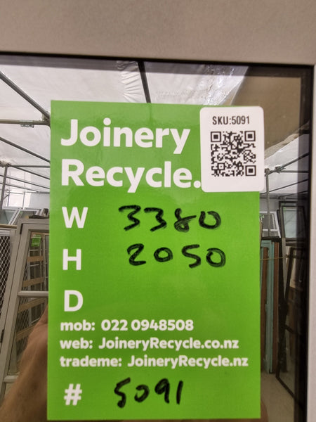Large Double Door RANCH SLIDER Grey  3380W x  2050 H [#5091] Joinery Recycle