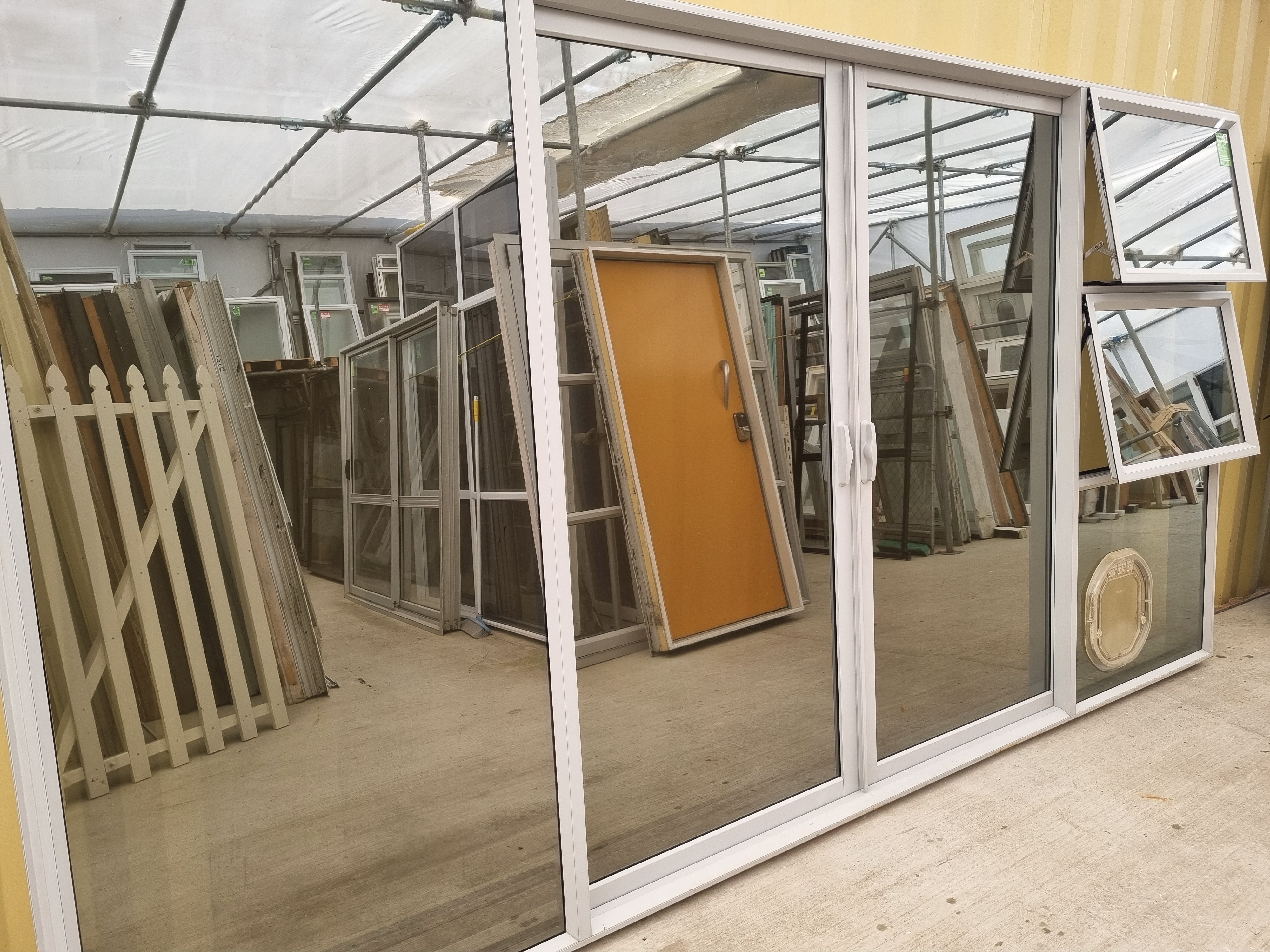 Large Double Door RANCH SLIDER Grey  3380W x  2050 H [#5091] Joinery Recycle