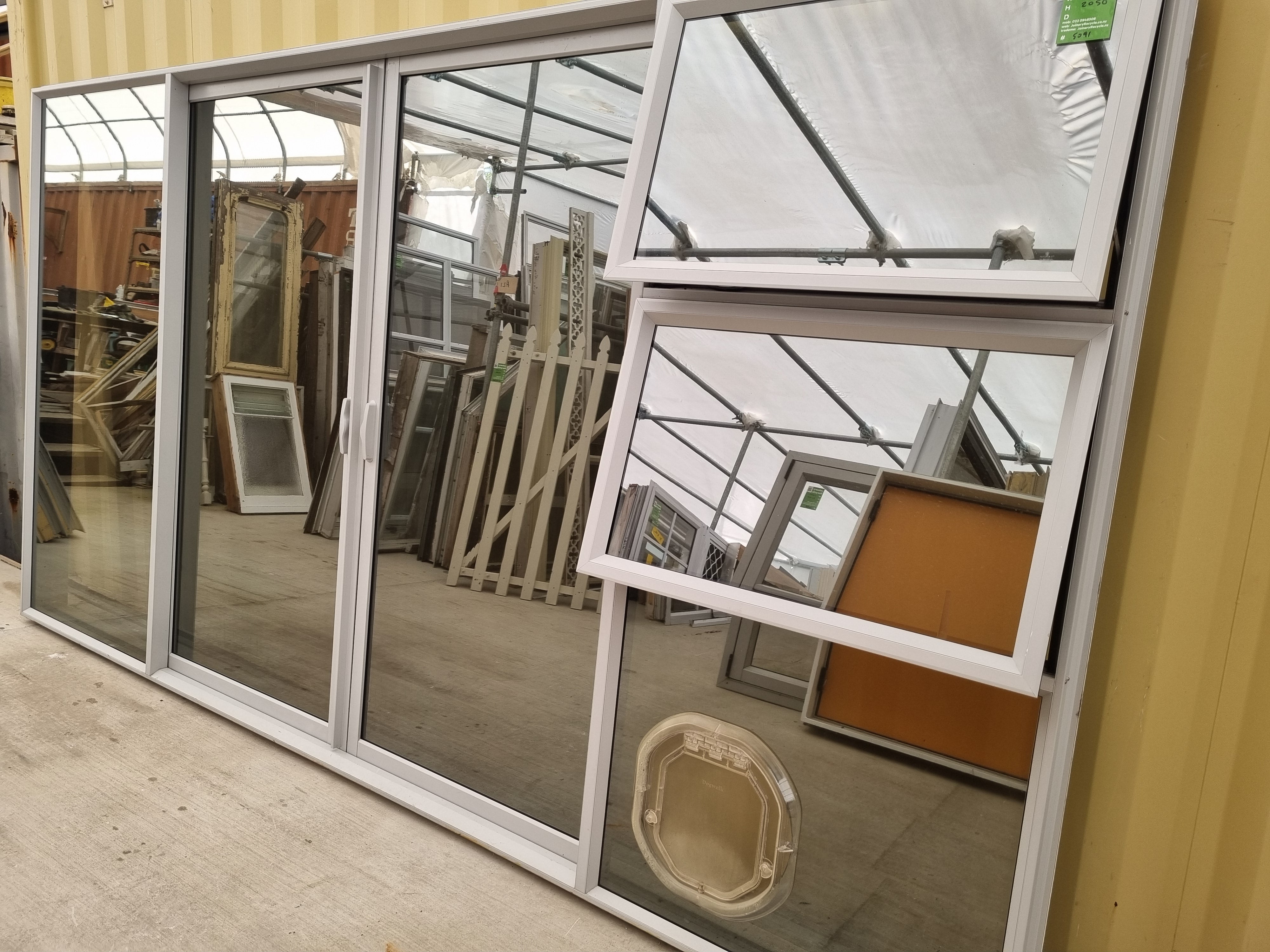 Large Double Door RANCH SLIDER Grey  3380W x  2050 H [#5091] Joinery Recycle