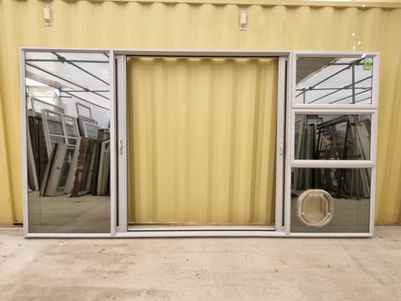 Large Double Door RANCH SLIDER Grey  3380W x  2050 H [#5091] Joinery Recycle