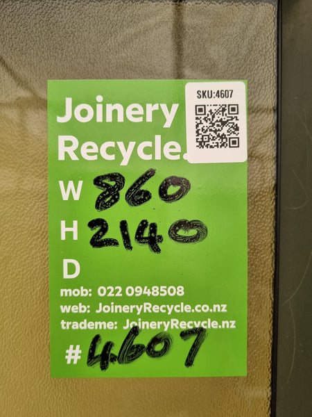 Aluminium & Glass Single Door 860 W x 2140 H  [#4607  SF] Joinery Recycle