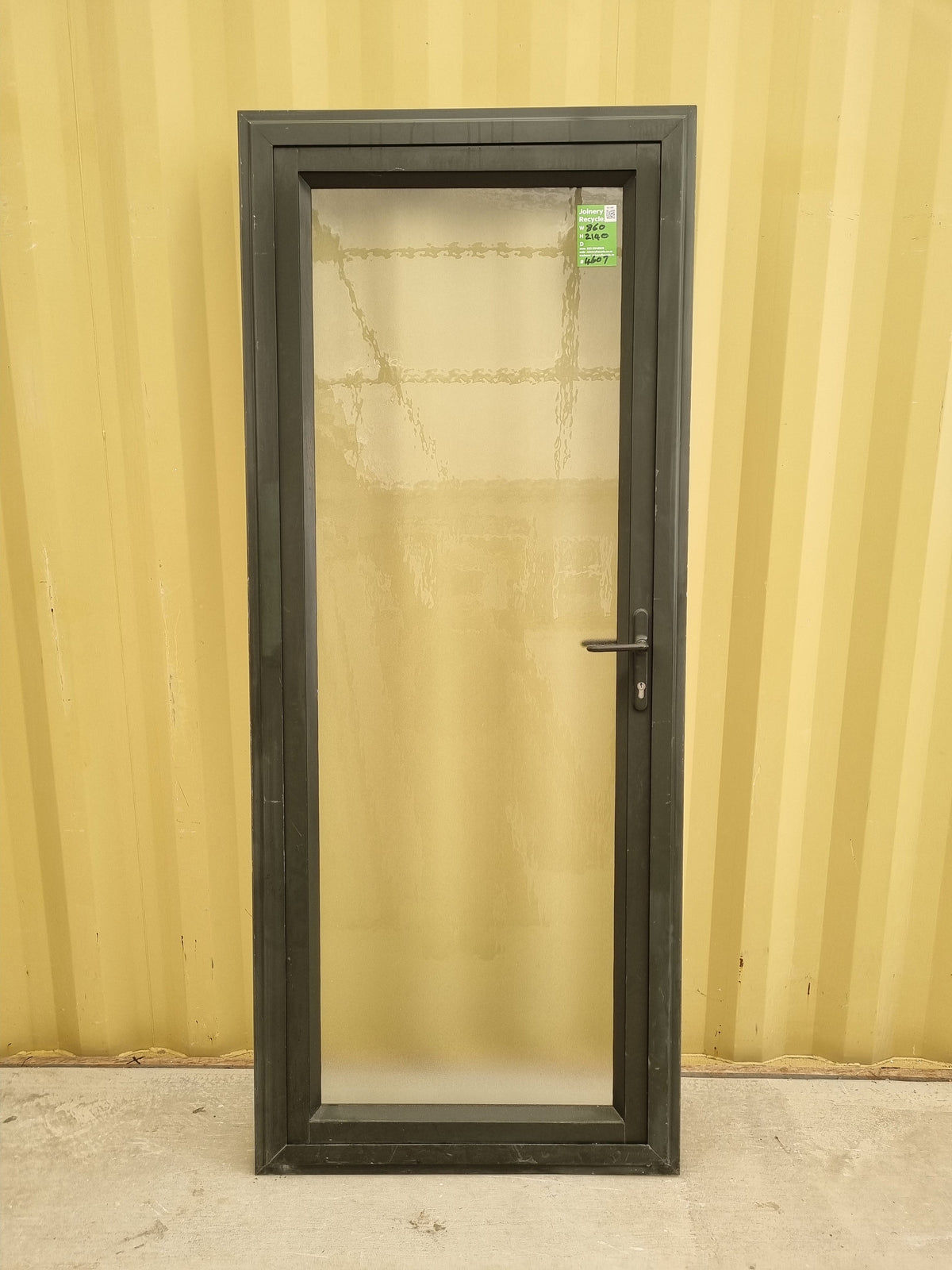 Aluminium & Glass Single Door 860 W x 2140 H  [#4607  SF] Joinery Recycle
