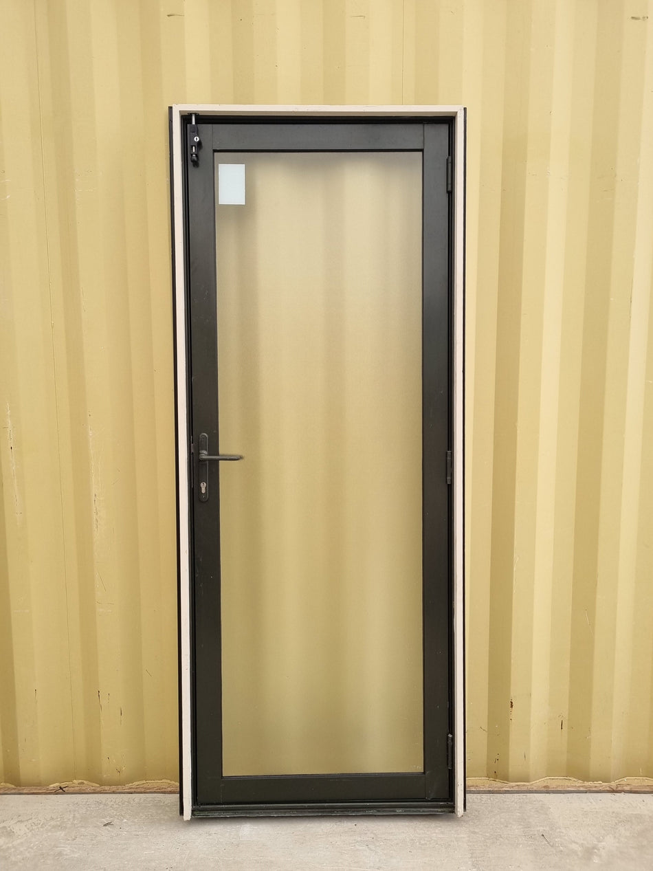 Aluminium & Glass Single Door 860 W x 2140 H  [#4607  SF] Joinery Recycle