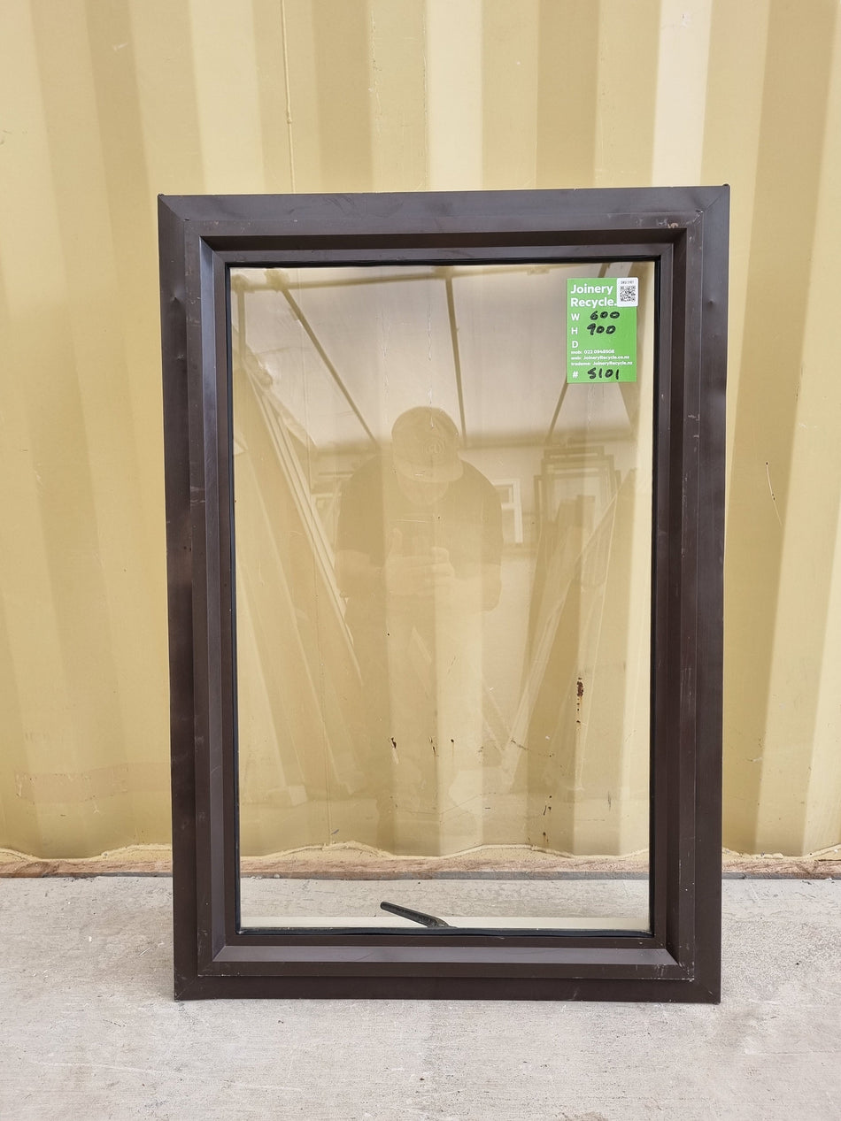 Aluminium Window Brown  600 W  x 900 H [#5101] Joinery Recycle