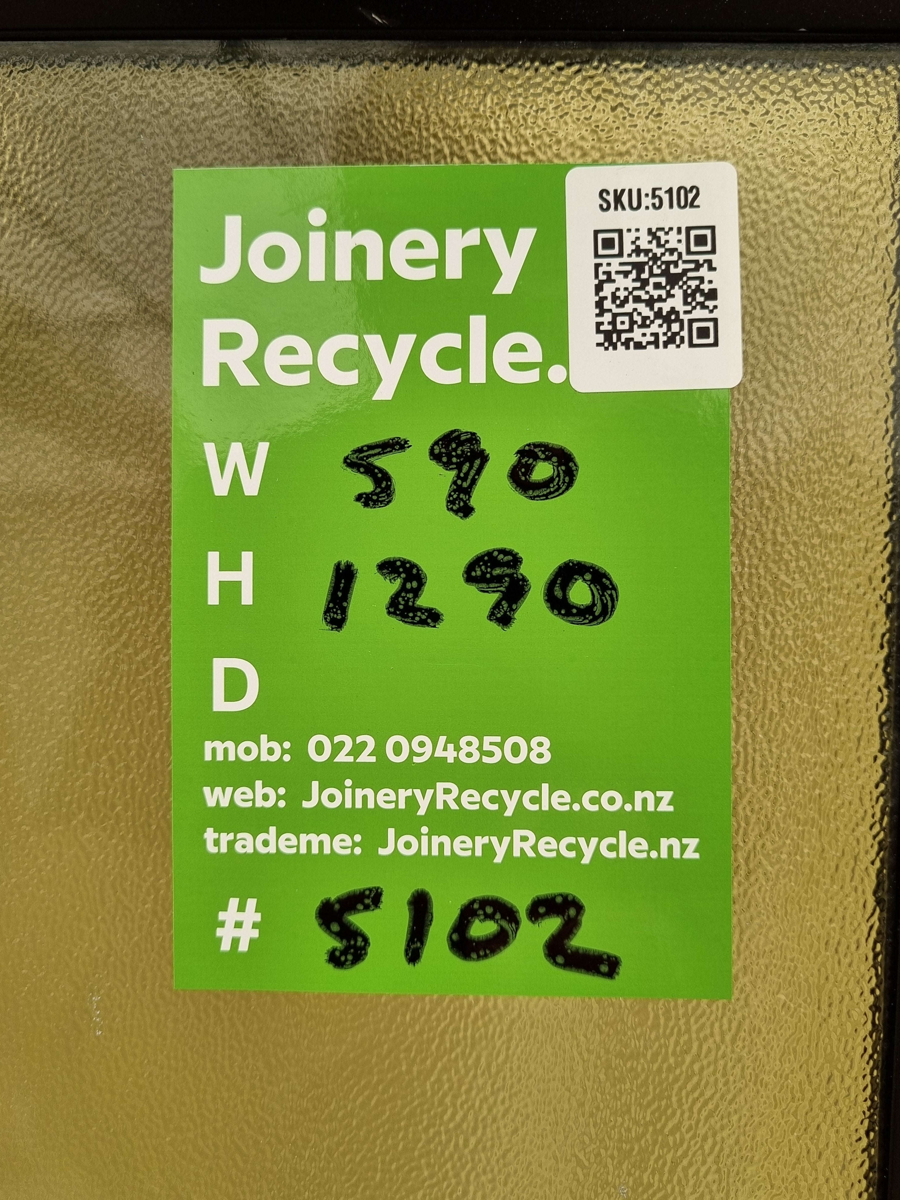Aluminium Window Black  590W  x 1290 H [#5102] Joinery Recycle