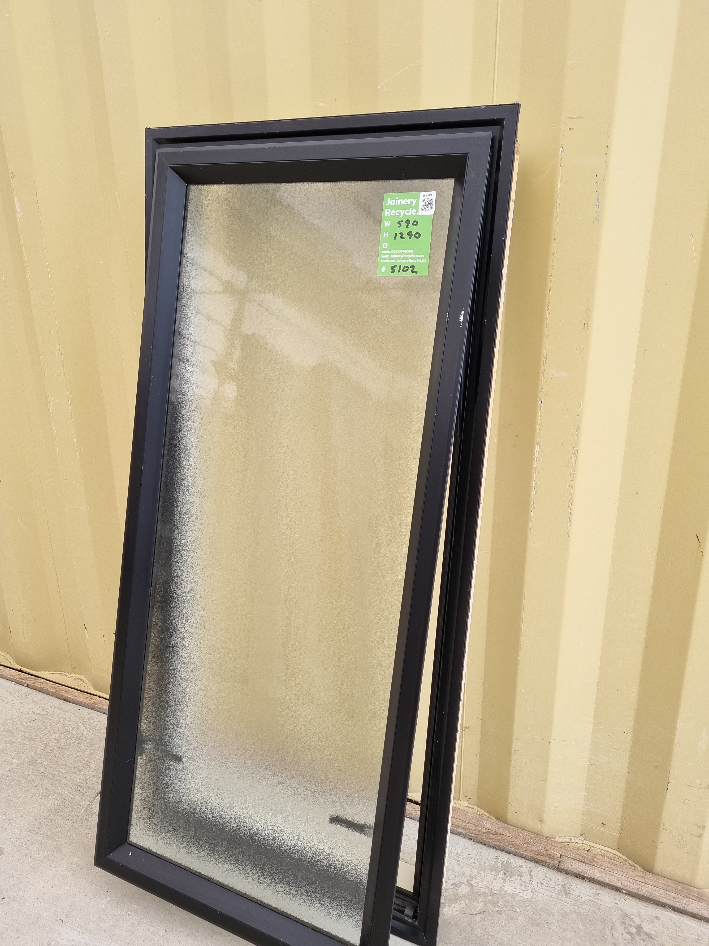 Aluminium Window Black  590W  x 1290 H [#5102] Joinery Recycle