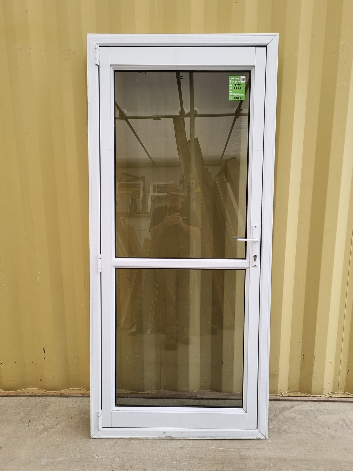 Aluminium & Glass Single Door  890 W x 2000 H  [#5106 SF] Joinery Recycle