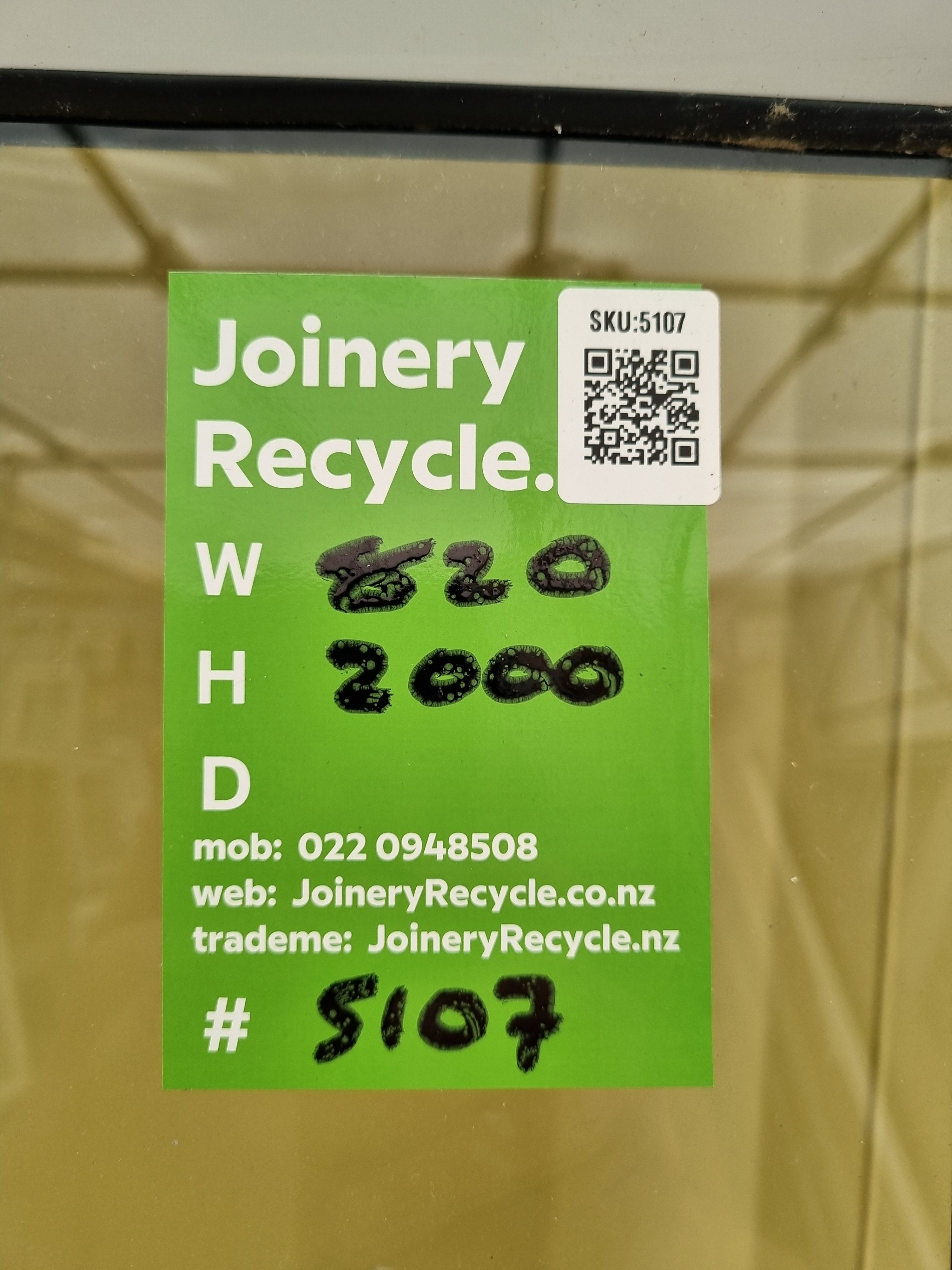 Aluminium & Glass Single Door 820 W x  2000 H  [#5107  SF] Joinery Recycle