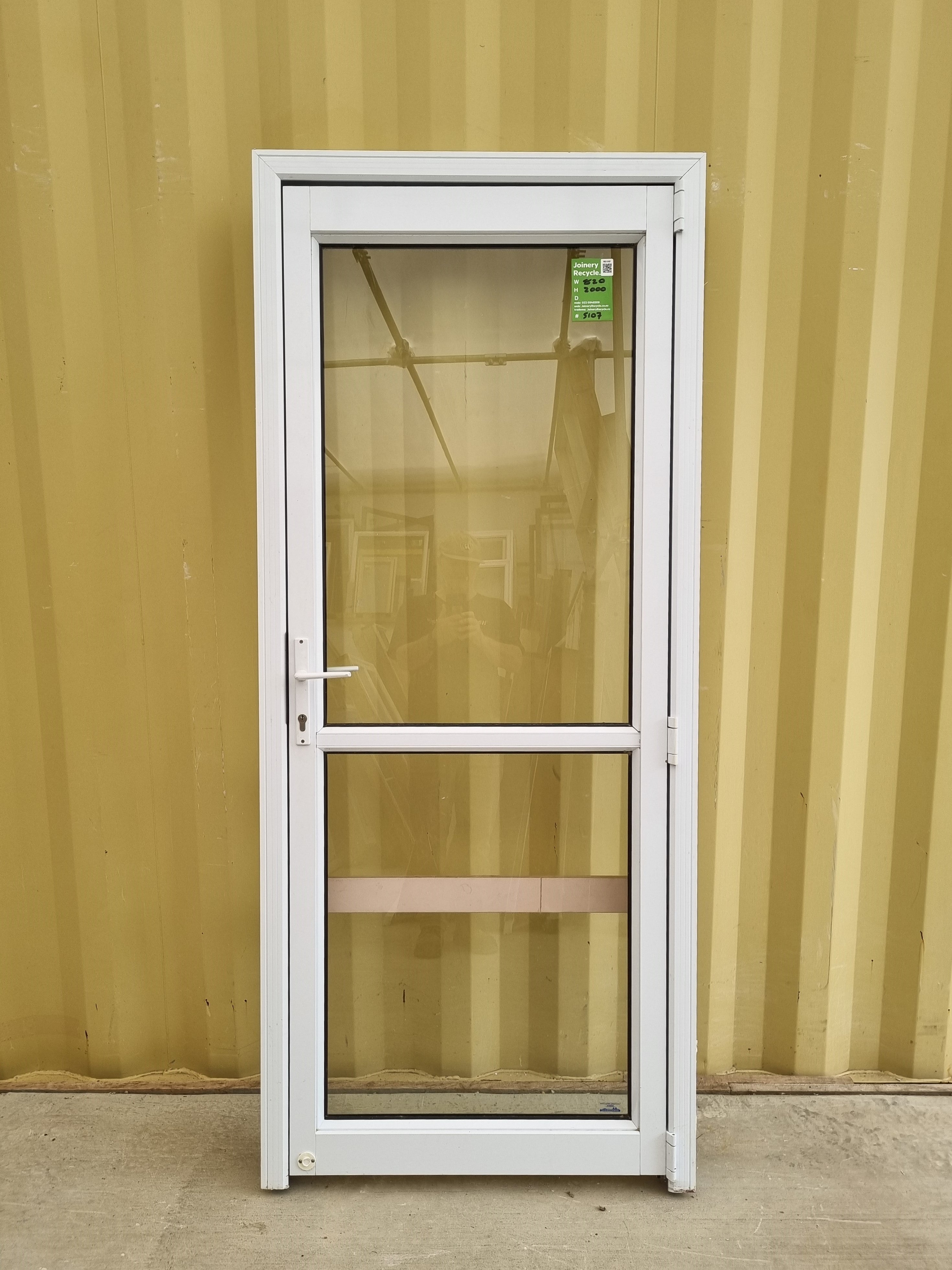 Aluminium & Glass Single Door 820 W x  2000 H  [#5107  SF] Joinery Recycle