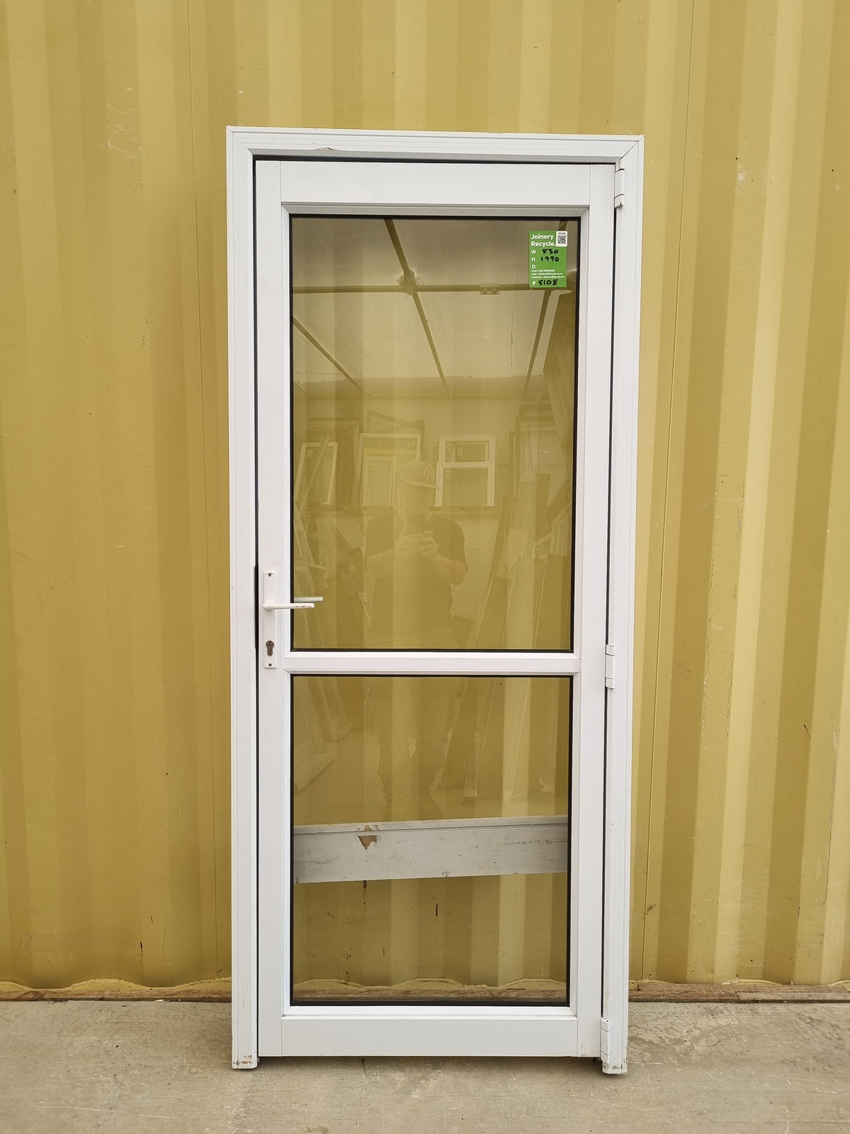 Aluminium & Glass Single Door 830 W x 1990 H  [#5108  SF] Joinery Recycle